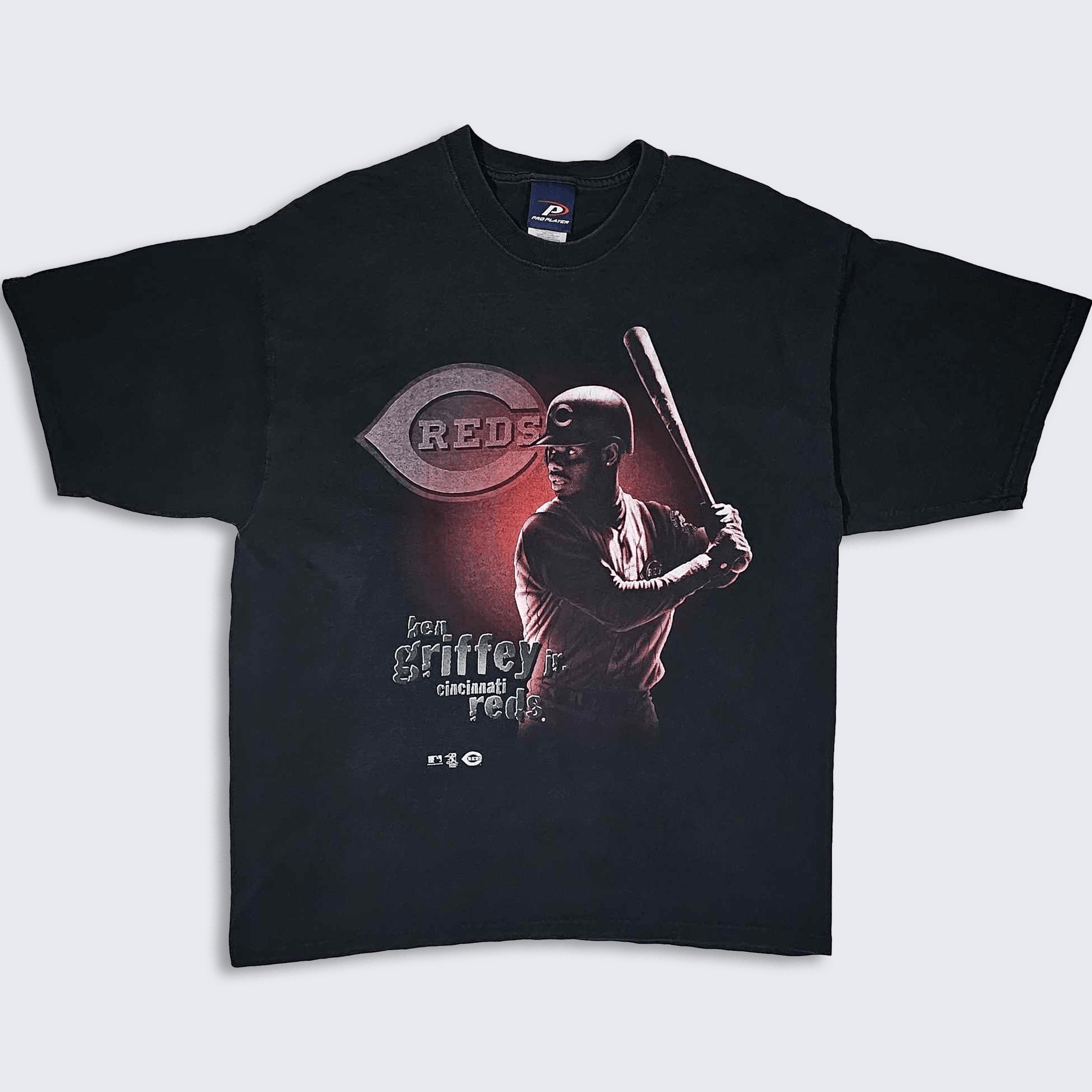 Image of Mlb x Pro Player Cincinnati Reds Vintage Y2K Ken Griffey Jr T-Shirt in Black, Men's (Size XL)