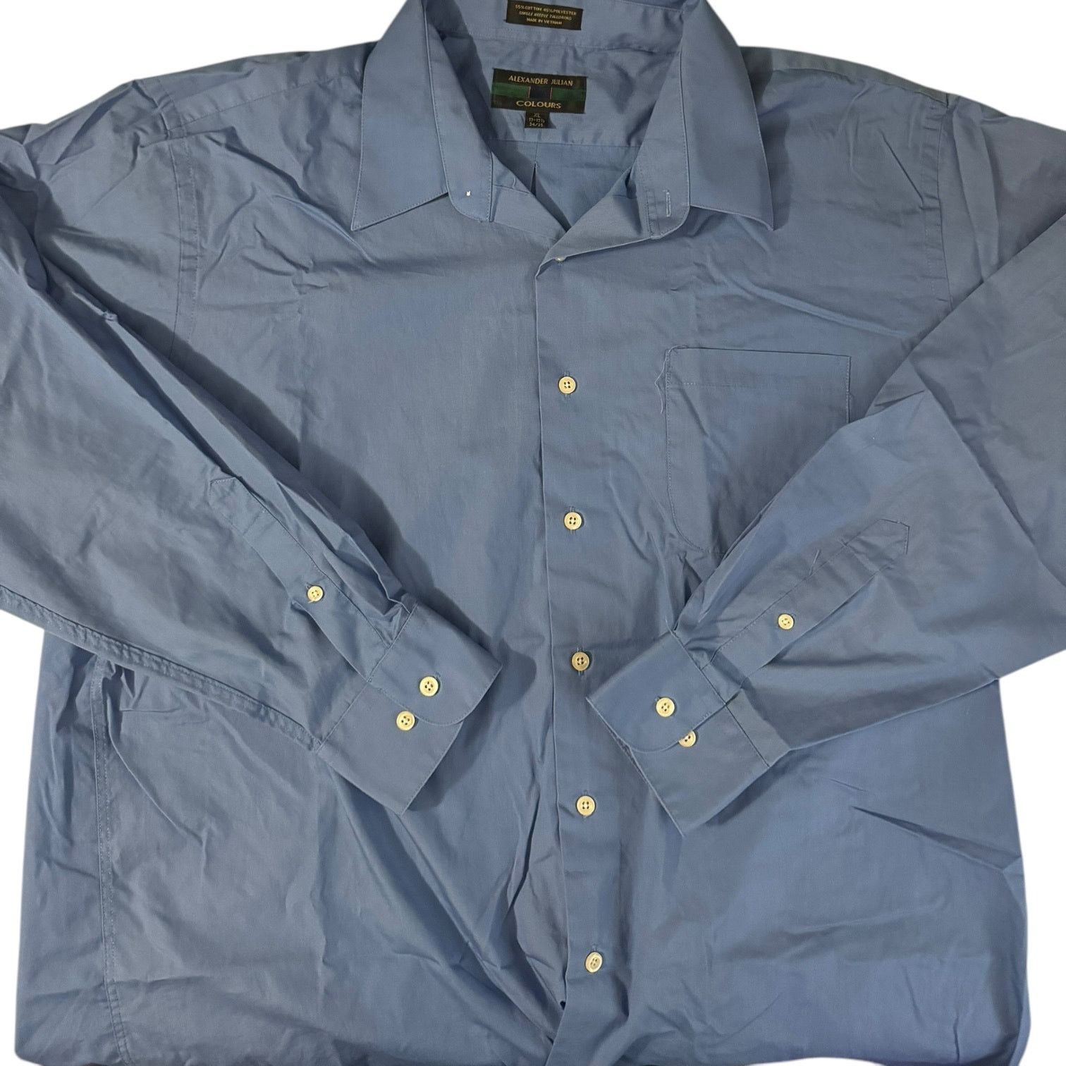Colours Alexander Julian Colours Blue Button Up Dress Shirt XL Size US XL / EU 56 / 4 - 1 Thumbnail