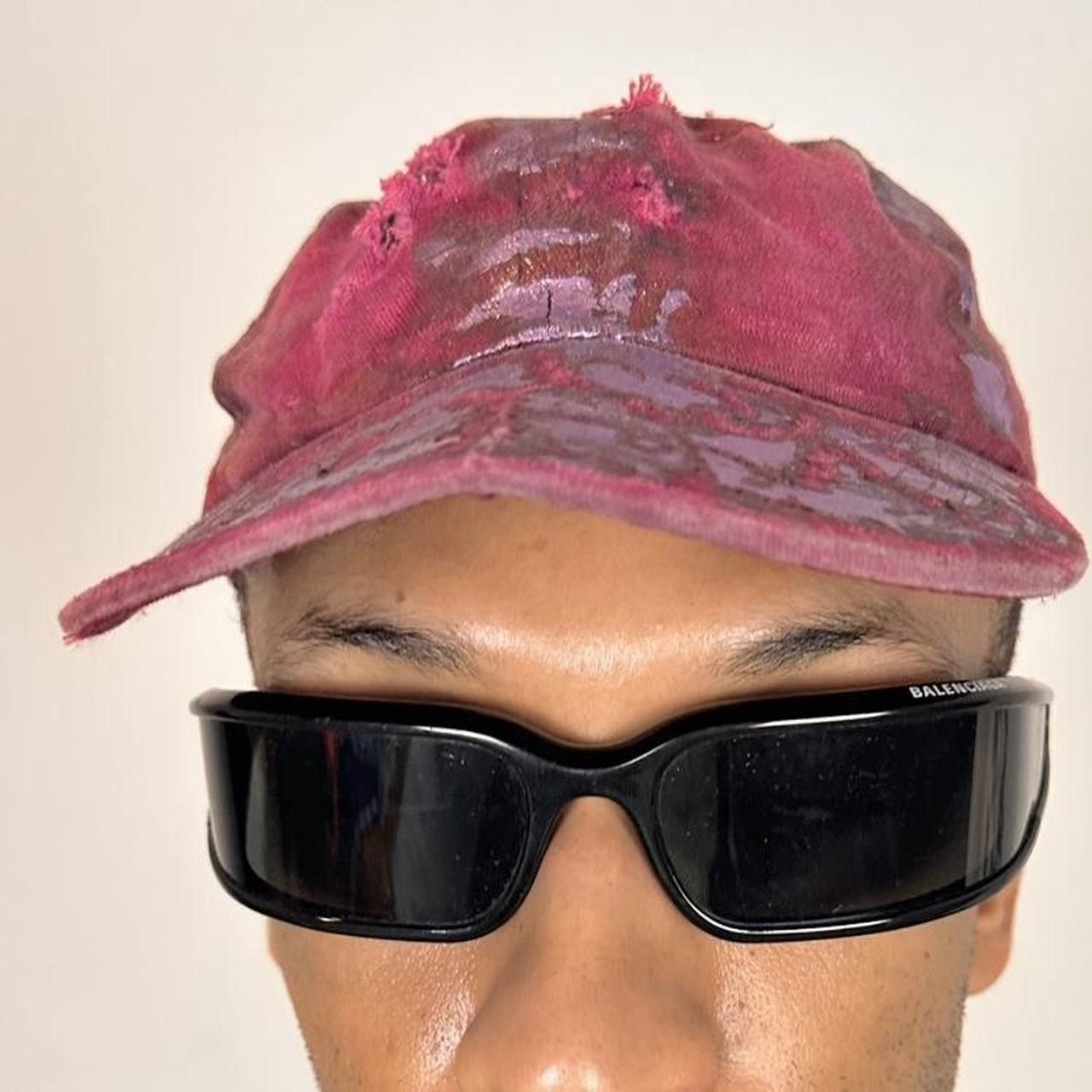 Other ASTROBOI* 'Mars' Red & Lavender Distressed Grunge Hat Size ONE SIZE - 7 Thumbnail