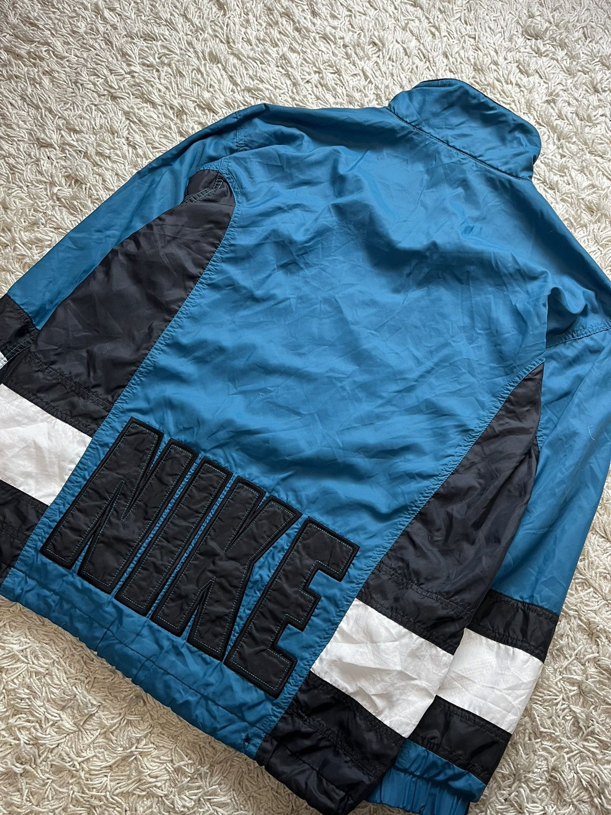 Nike × Vintage Vintage Streetwear Leather Jacket Nike Big Logo 90’s Size US S / EU 44-46 / 1 - 7 Thumbnail
