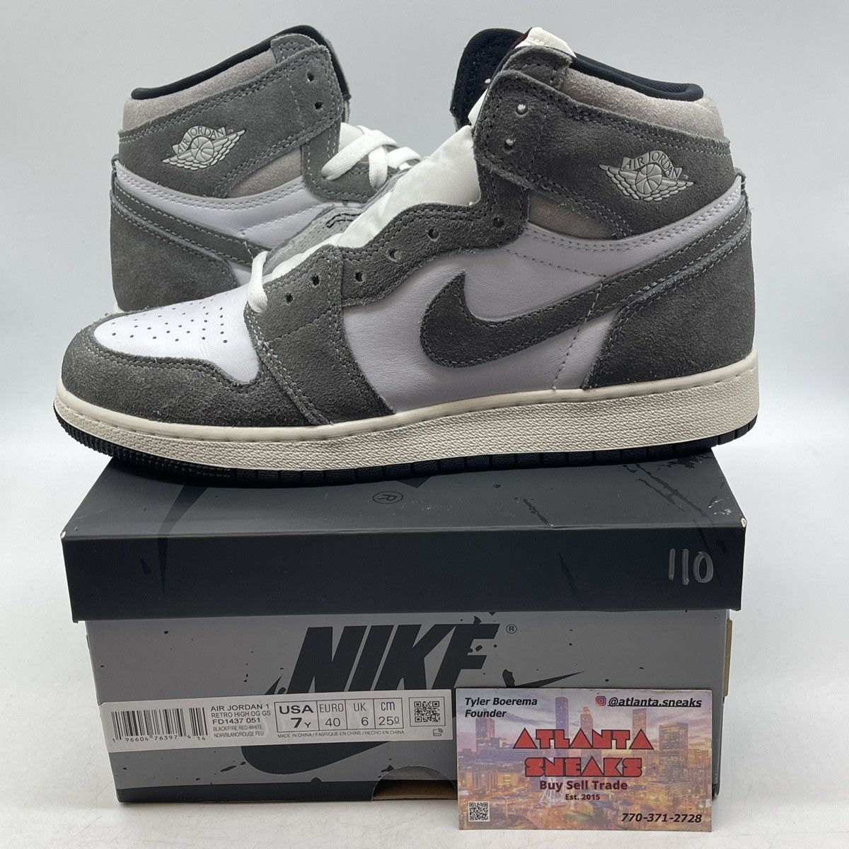 Jordan Brand Air Jordan 1 high washed black Size US 7 / EU 40 - 1 Thumbnail