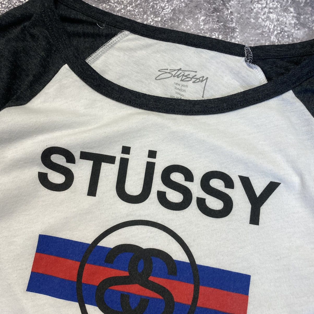 Stussy Vintage Stussy Big Logo 3/4 Women’s Longsleeve Size L / US 10 / IT 46 - 3 Thumbnail