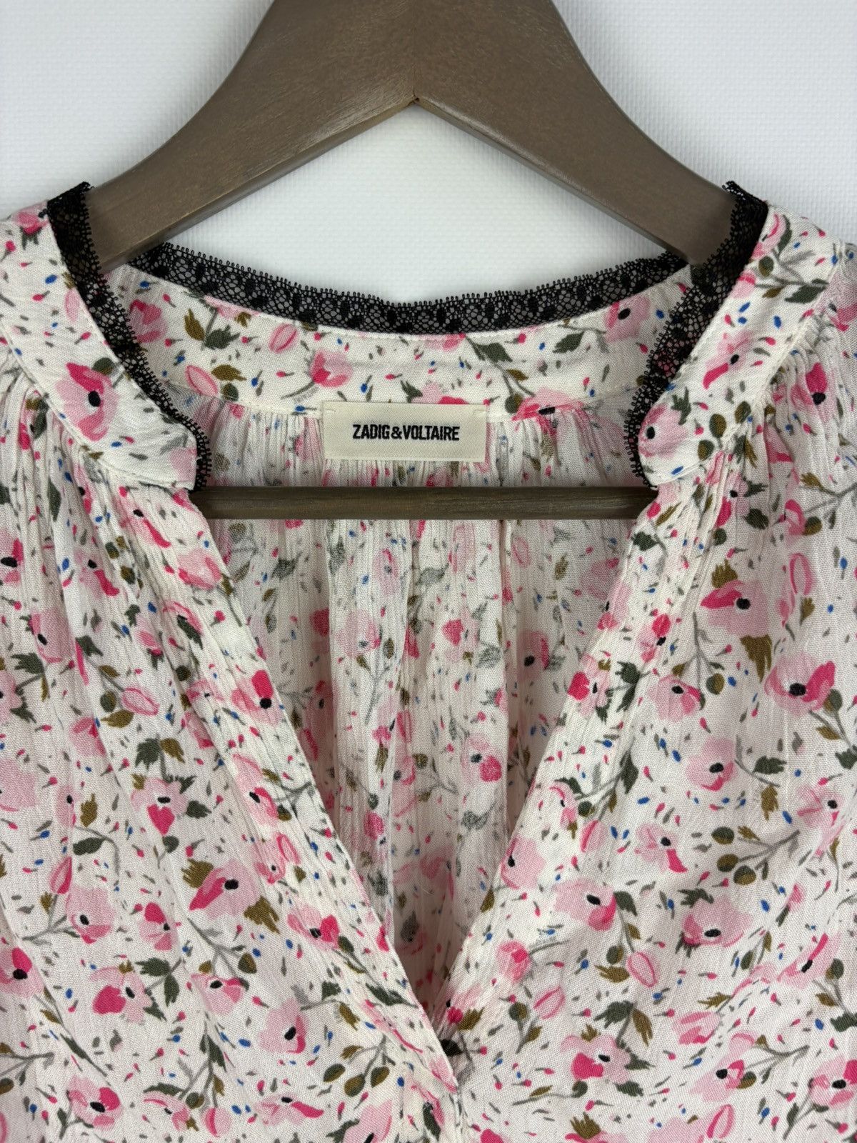 Zadig & Voltaire Zadig & Voltaire Blouse Women's Floral Print Trimmed Blouse Size S / US 4 / IT 40 - 3 Thumbnail