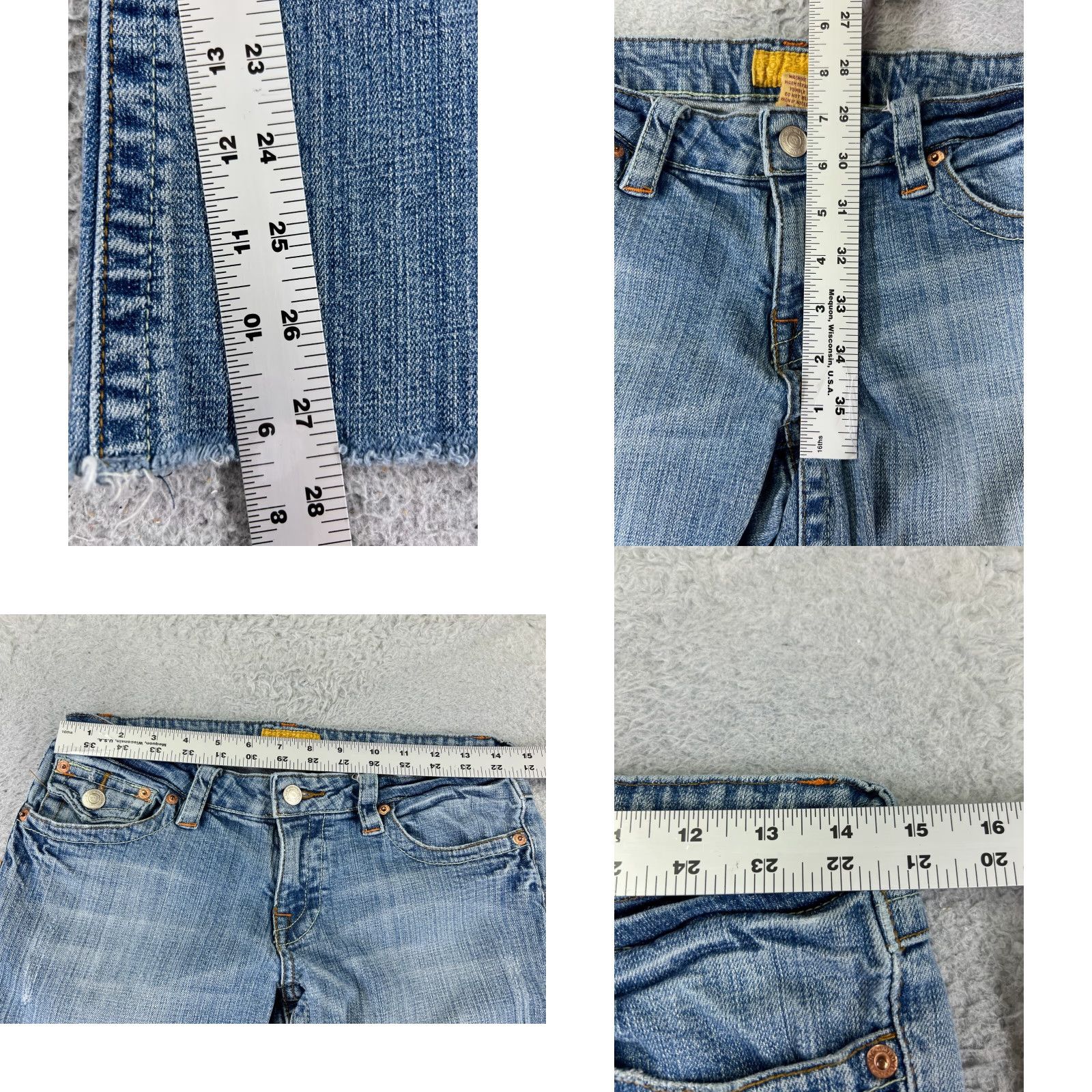 Denime Nine Jeans Womens Jeans Flared Low Rise Blue Denim 28x27 Regular Women Size 28" / US 6 / IT 42 - 8 Thumbnail