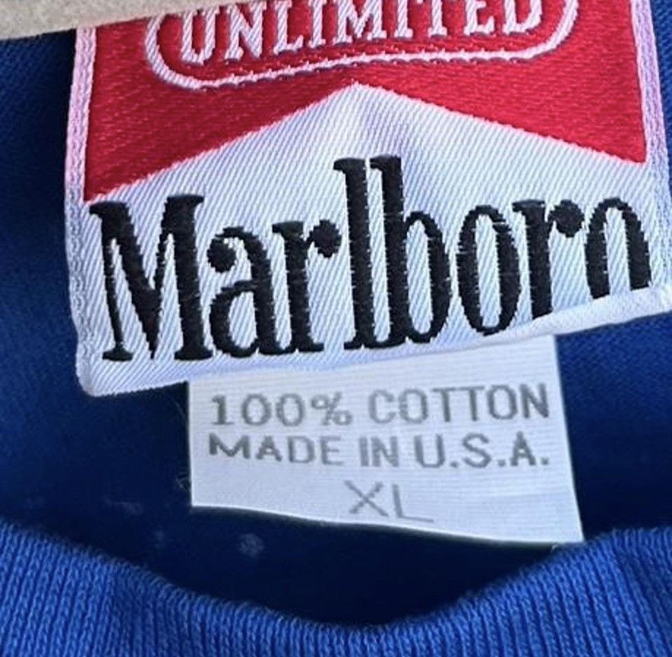 Marlboro Vintage 90s Marlboro Unlimited Wolf Moon Blue Pocket Tee XL Size US XL / EU 56 / 4 - 6 Thumbnail