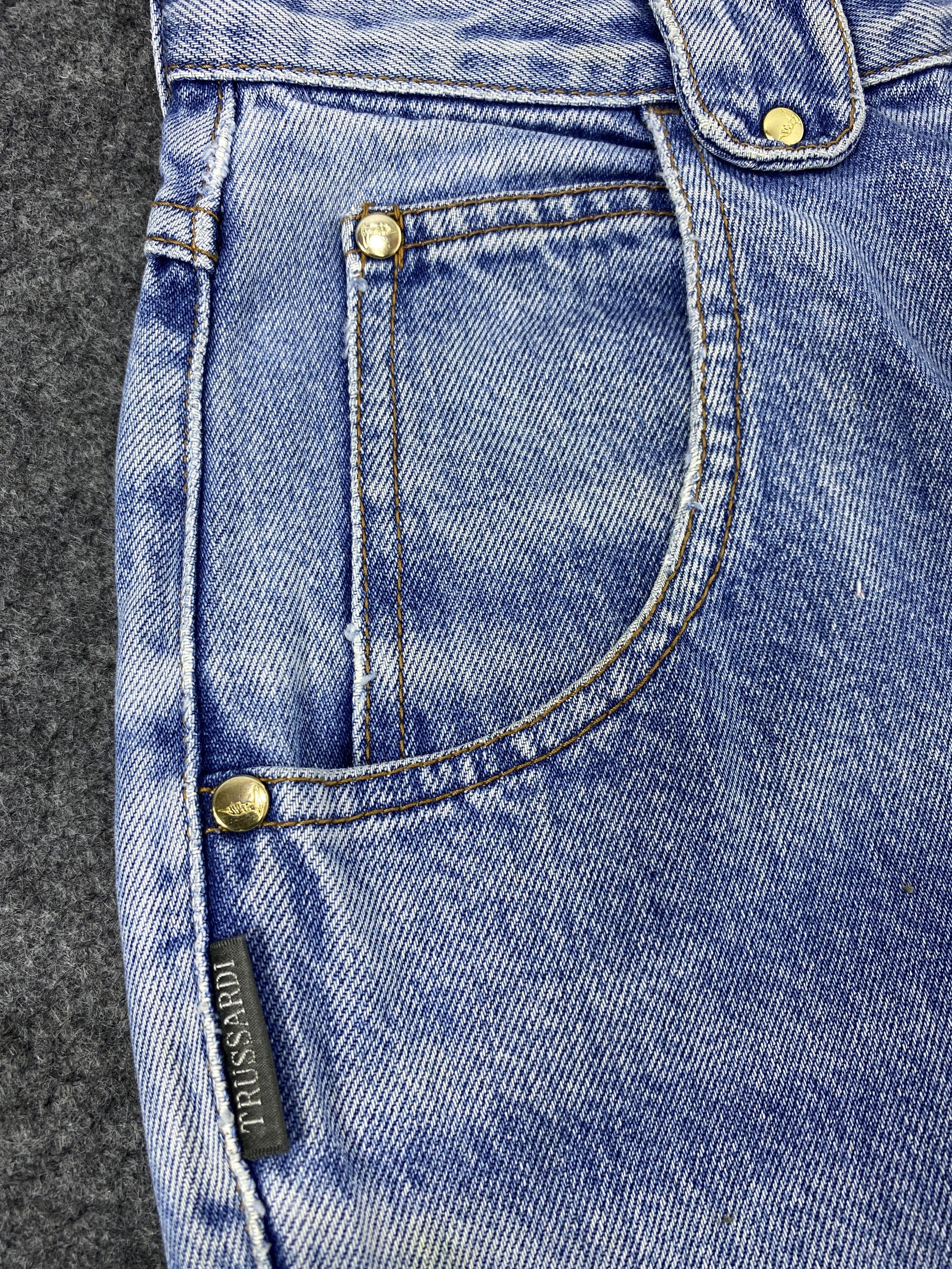 Trussardi Vintage Baggy Trussardi Distressed Blue Wash Jeans - J1124 Size 26" / US 2 / IT 38 - 9 Thumbnail