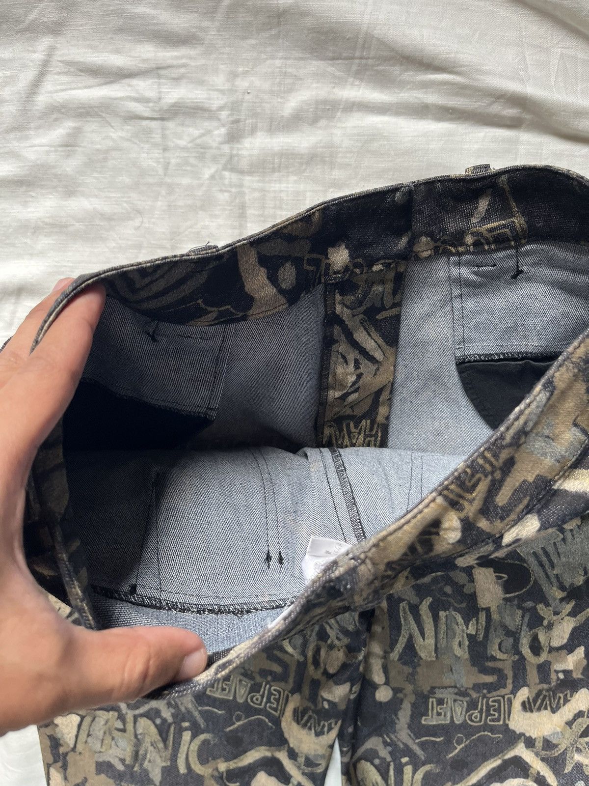 If Six Was Nine Maison Tricolore Camo Gravity Wording Pants Size US 28 / EU 44 - 12 Thumbnail