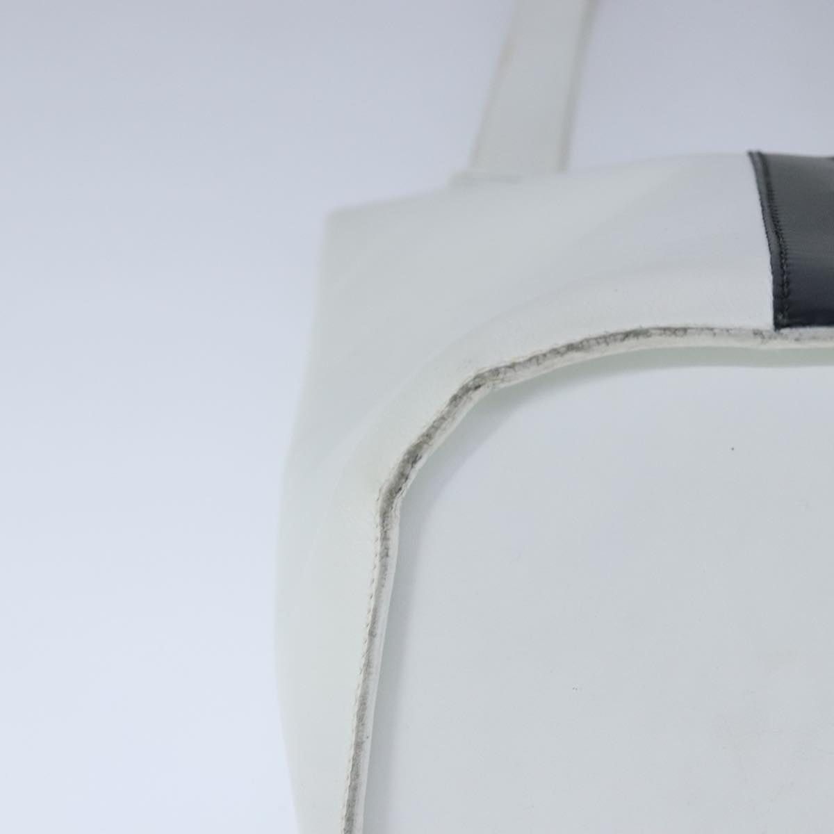 Celine CELINE Ribbon Tote Bag Leather White Black Size ONE SIZE - 10 Thumbnail