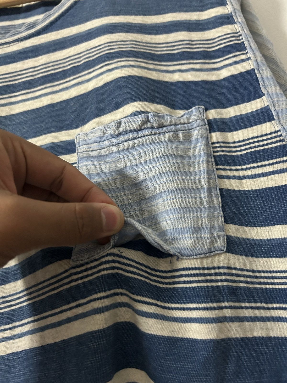 Japanese Brand Kapital 43 Indigo Stripe Longsleeve Baseball Shirt Size US M / EU 48-50 / 2 - 2 Thumbnail