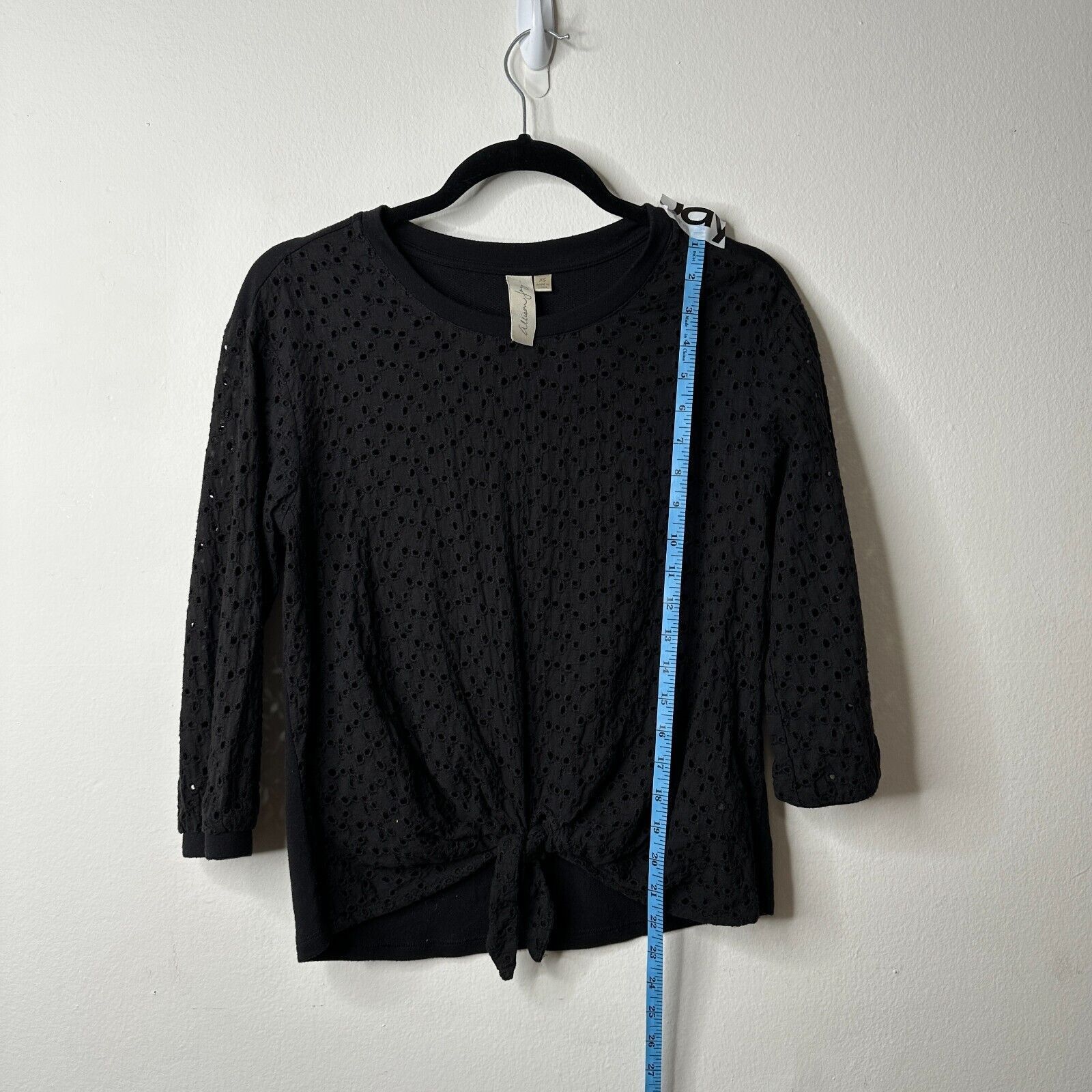 Other Allison Joy Black Eyelet Front Tie 3/4 Sleeve Blouse XS Size XS / US 0-2 / IT 36-38 - 8 Thumbnail