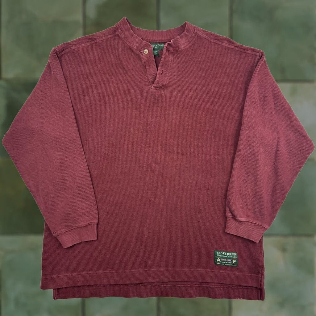 Abercrombie & Fitch VINTAGE Abercrombie & Fitch Henley Shirt Men L Red 90s Hipster Outdoor Shirt Mens Size US L / EU 52-54 / 3 - 1 Thumbnail