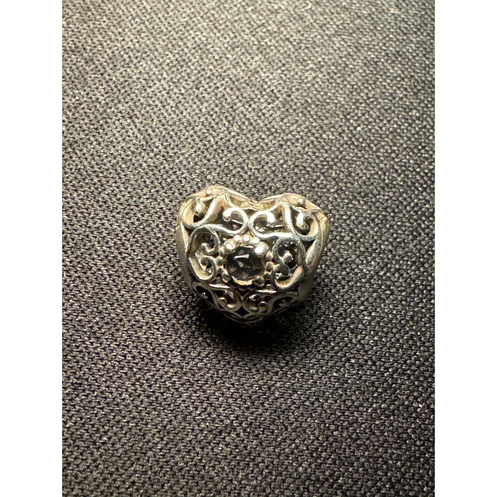 pandora 925 Sterling ALE Pandora Heart Charm 2 Crystals Size ONE SIZE - 4 Thumbnail