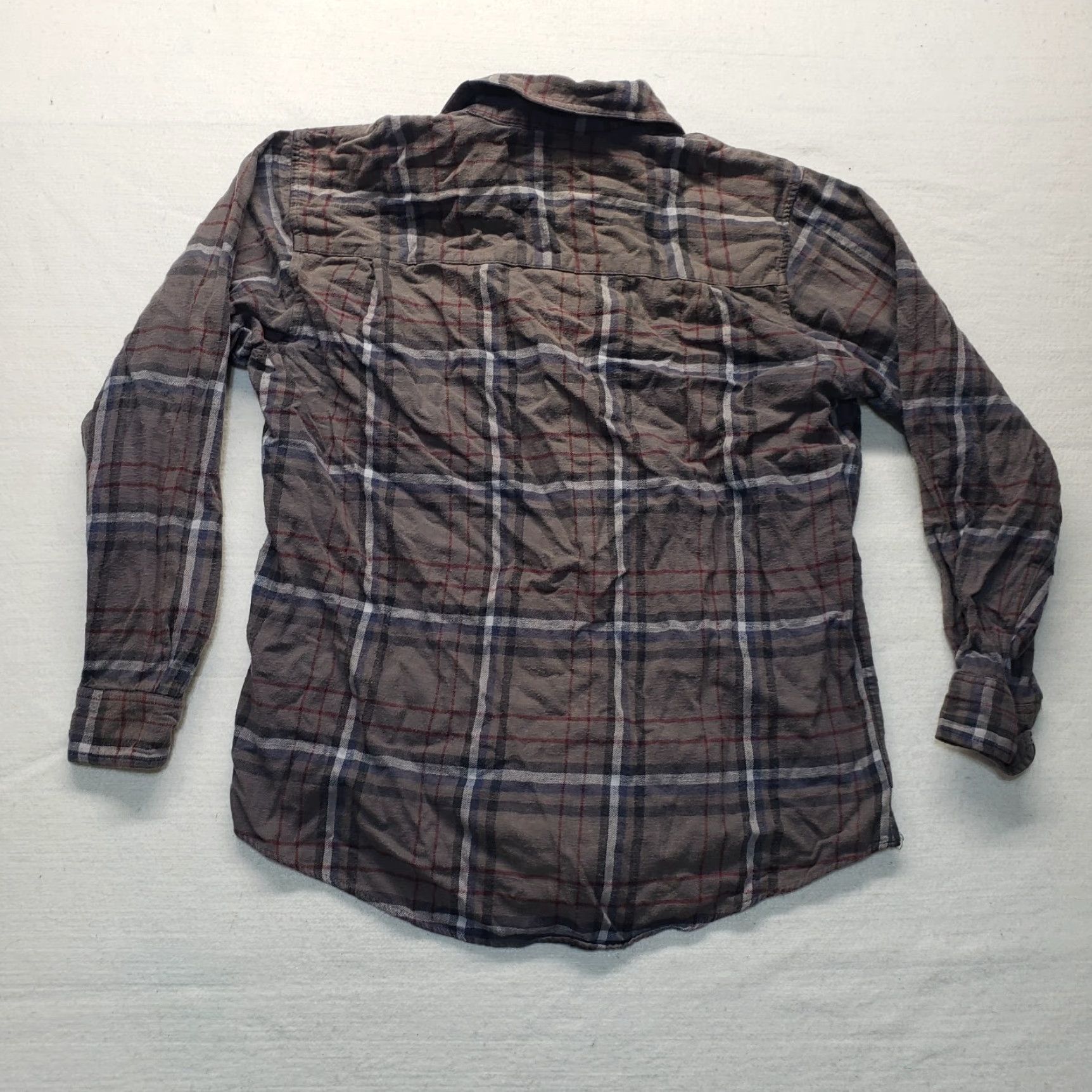 Faded Glory Faded Glory Shirt Plaid Flannel Long Sleeve Button-Up Brown L Mens Regular Fit Pockets 90s Classic Style Size US L / EU 52-54 / 3 - 6 Thumbnail