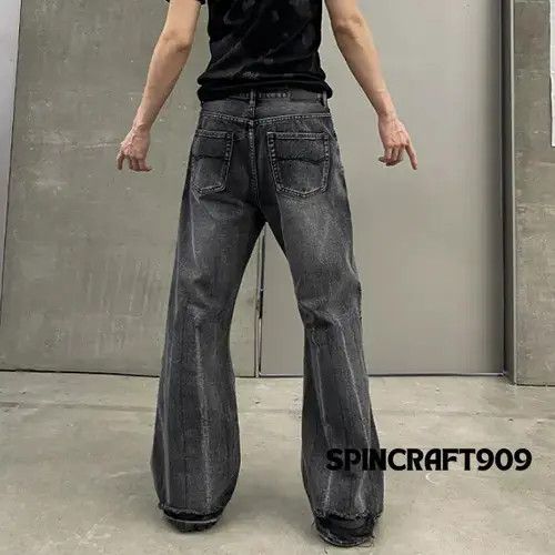 Jean Black Washed Stacked Denim Jeans Size US 32 / EU 48 - 4 Thumbnail