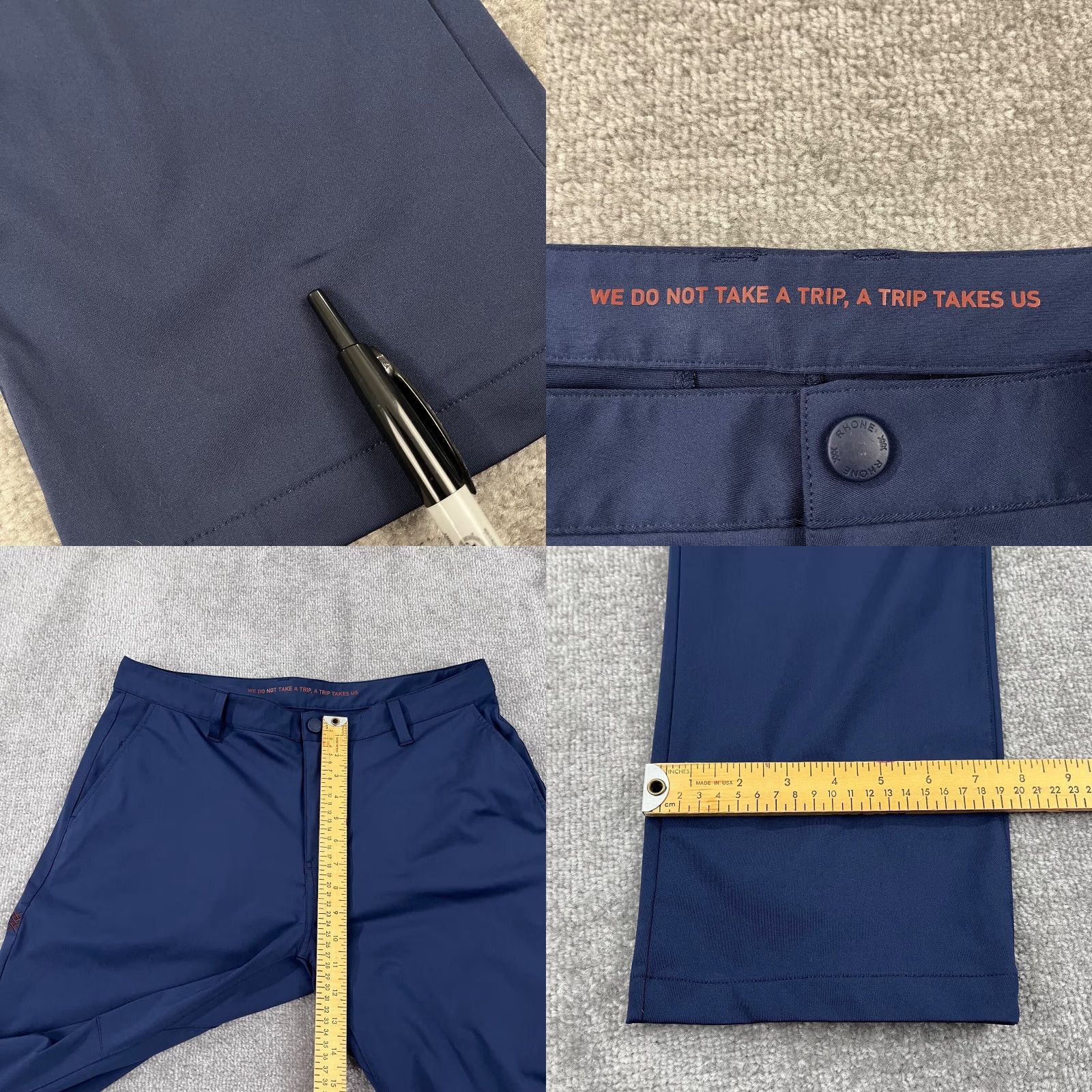 Rhone RHONE Mens 34 x 33 Blue Straight Chino 5-Pocket Pants 100020 Commuter Lifestyle Size US 34 / EU 50 - 8 Thumbnail