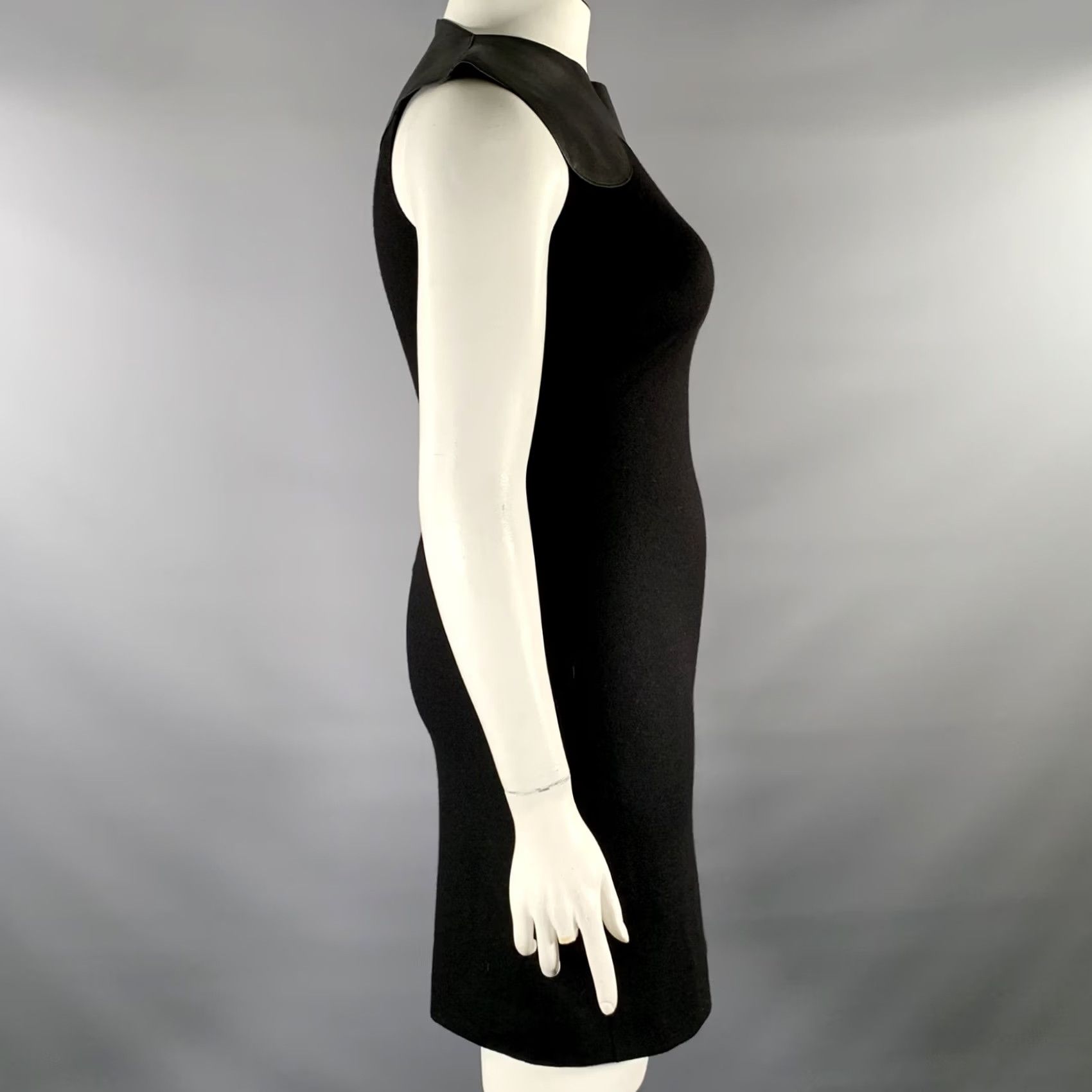 Bottega Veneta BOTTEGA VENETA Dress Size S Black Wool Heather Sleeveless Size S / US 4 / IT 40 - 3 Thumbnail