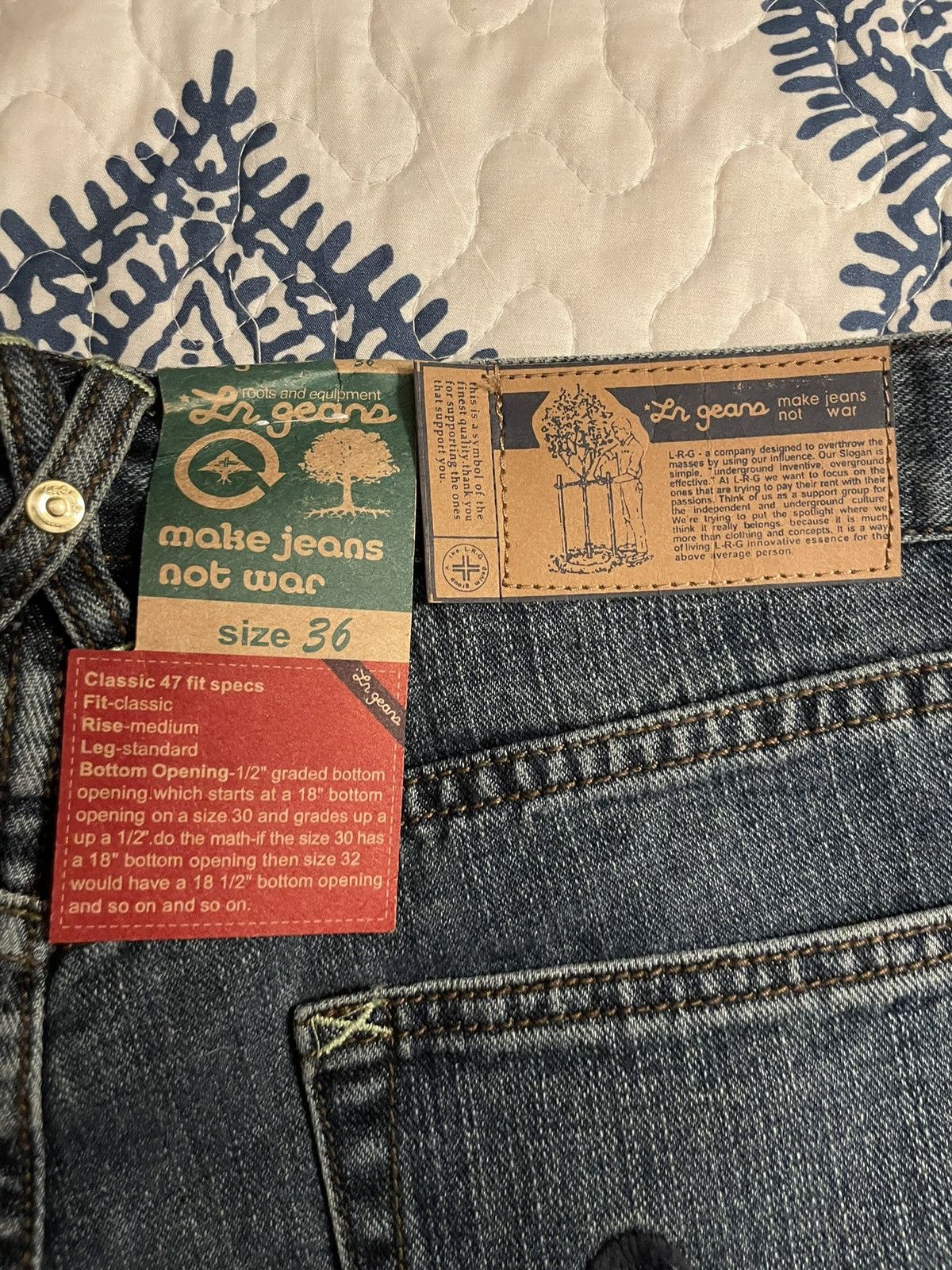 LRG × Vintage New LR Geans Size 36x34 Jeans LRG Embroidered Pockets Baggy Size US 36 / EU 52 - 2 Thumbnail