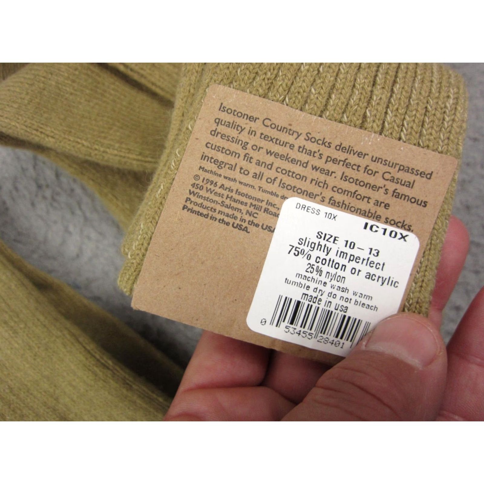 Vintage Isotoner Socks Lot of 5 Mens Size 10-13 Beige Slightly Imperfect Made in USA Outdoor USA Thermal Hiking Walking Size ONE SIZE - 5 Thumbnail