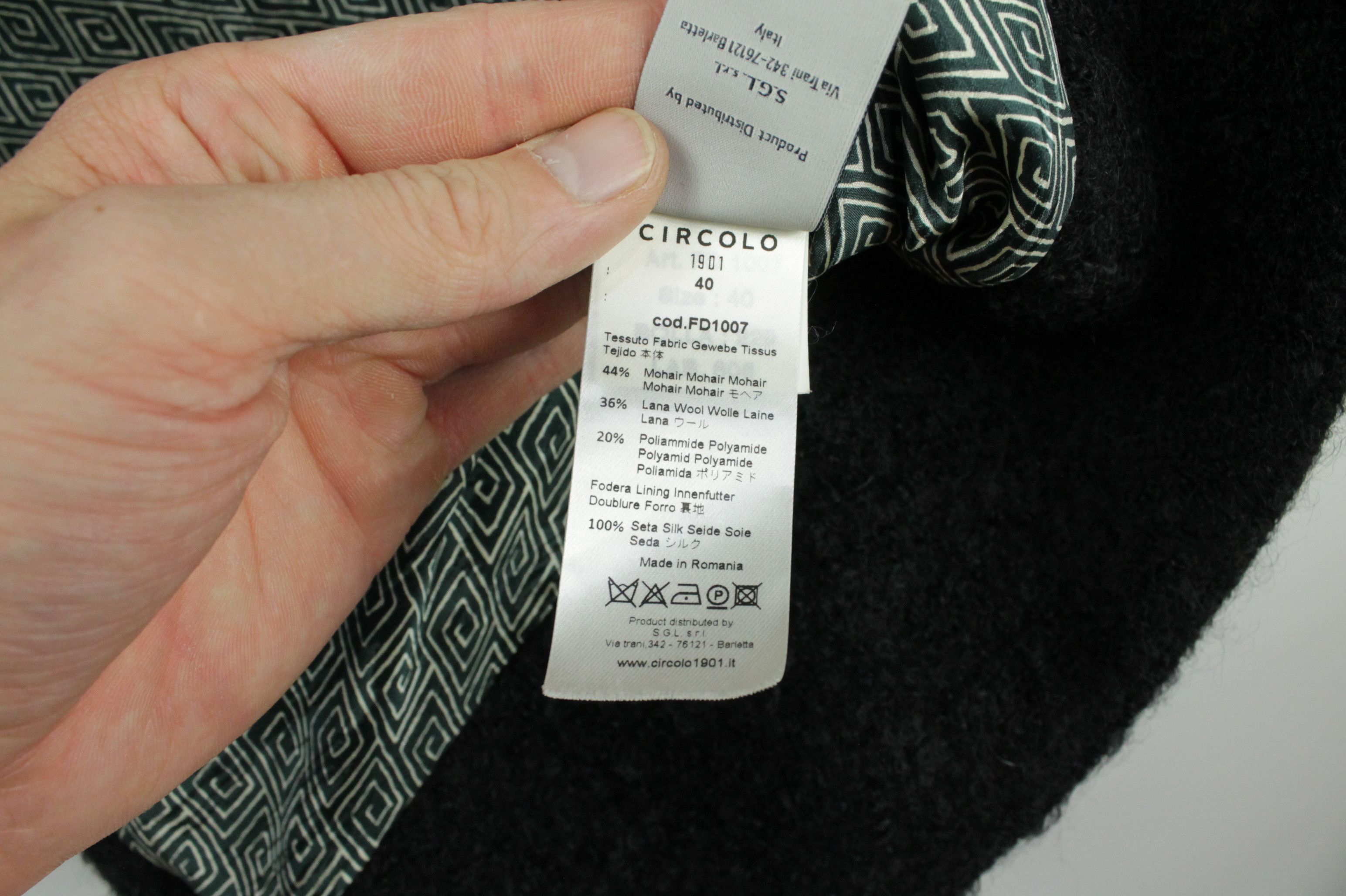 Circolo 1901 Circolo 1901 Mohair Wool Blend Black Women's Coat Size S / US 4 / IT 40 - 12 Thumbnail