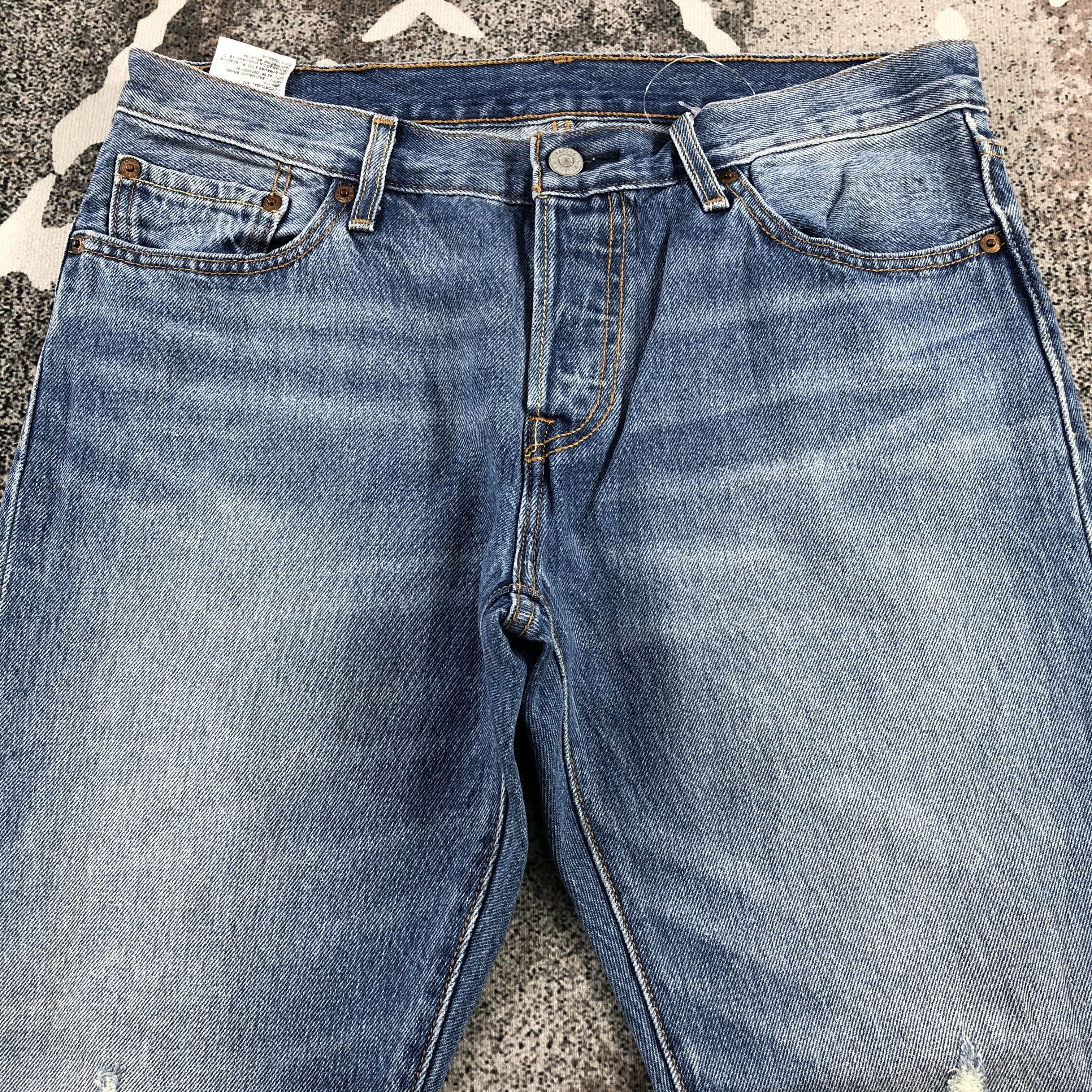 Levi's Levis 501 Jeans Distressed Denim KJ1012 Size US 28 / EU 44 - 3 Thumbnail
