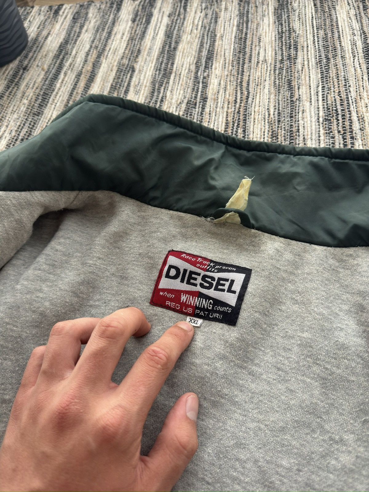 Diesel Vintage DIESEL Rare Y2K Big logo green nylon jacket Size US XXL / EU 58 / 5 - 9 Thumbnail