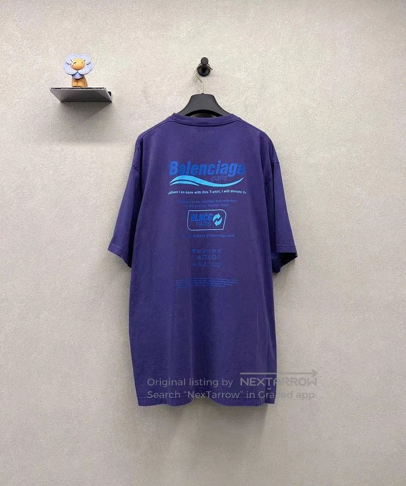 Balenciaga Balenciaga Blue Short Sleeve T-shirt. Size US XS / EU 42 / 0 - 2 Thumbnail