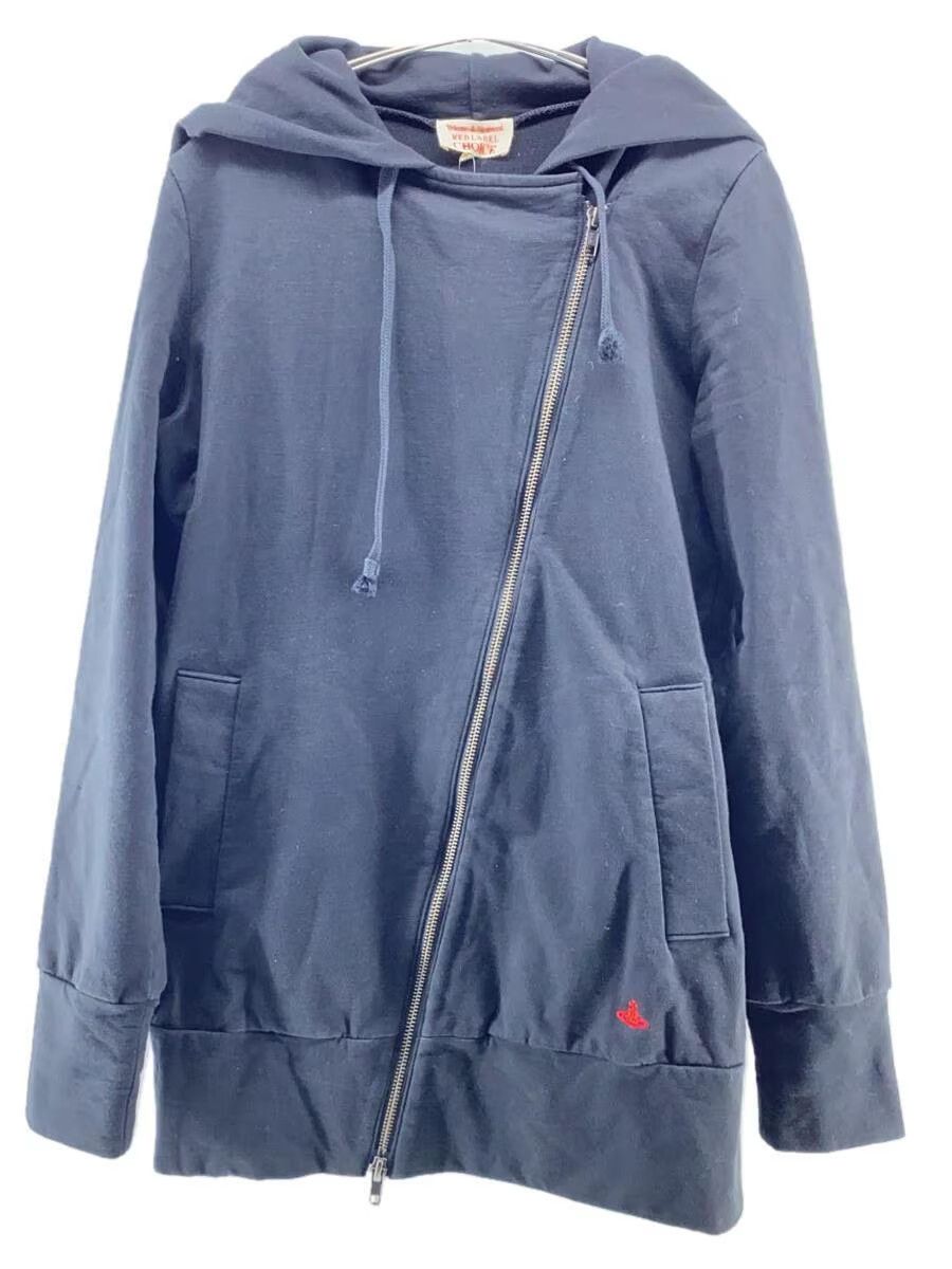 image of Vivienne Westwood Asymmetrical Orb Zip Hoodie in Black, Women's (Size Medium)