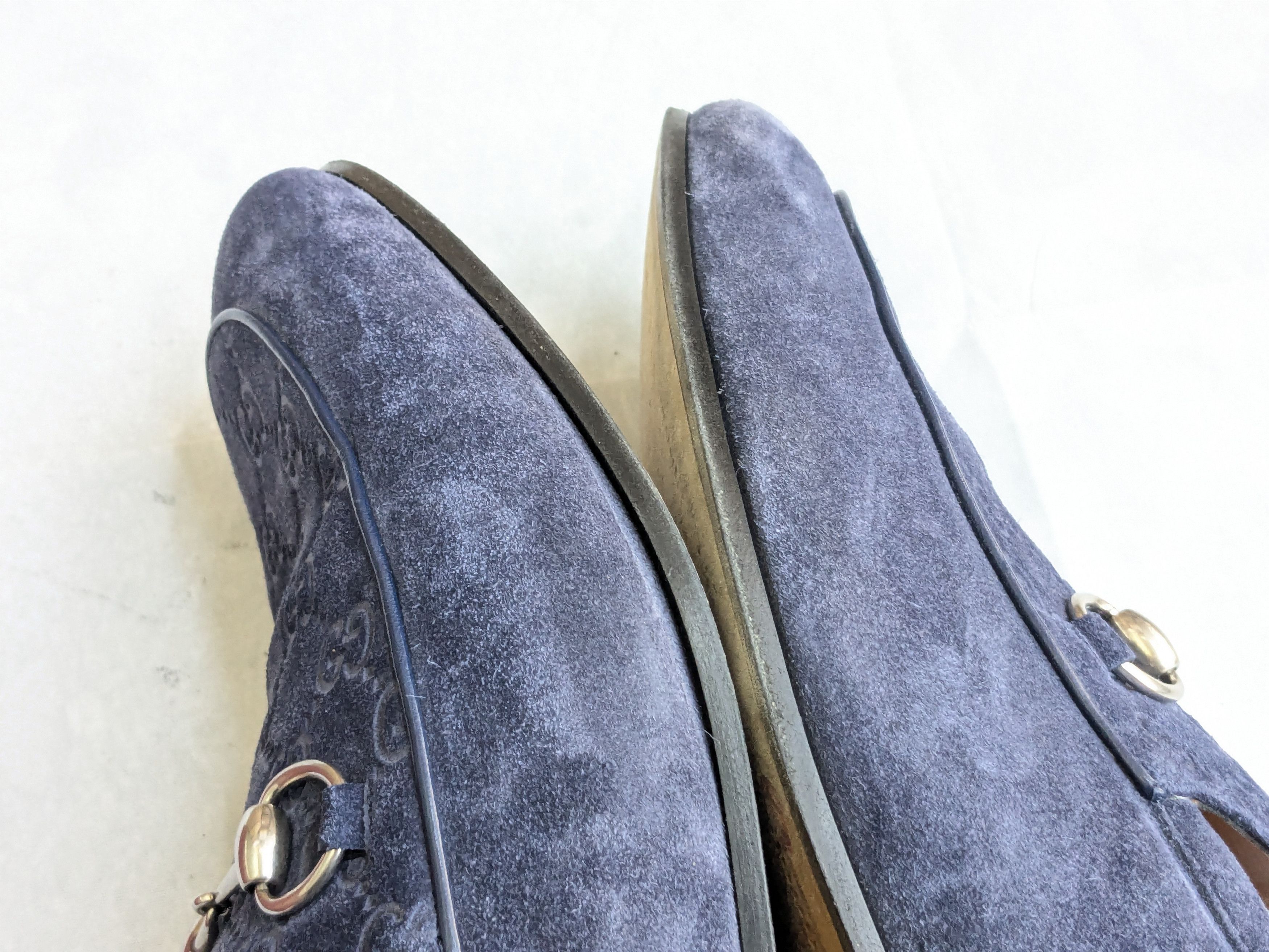 Gucci Gucci Horsebit Loafers Blue Suede 12.5 Monogram Logo GG Size US 12.5 / EU 45-46 - 8 Thumbnail