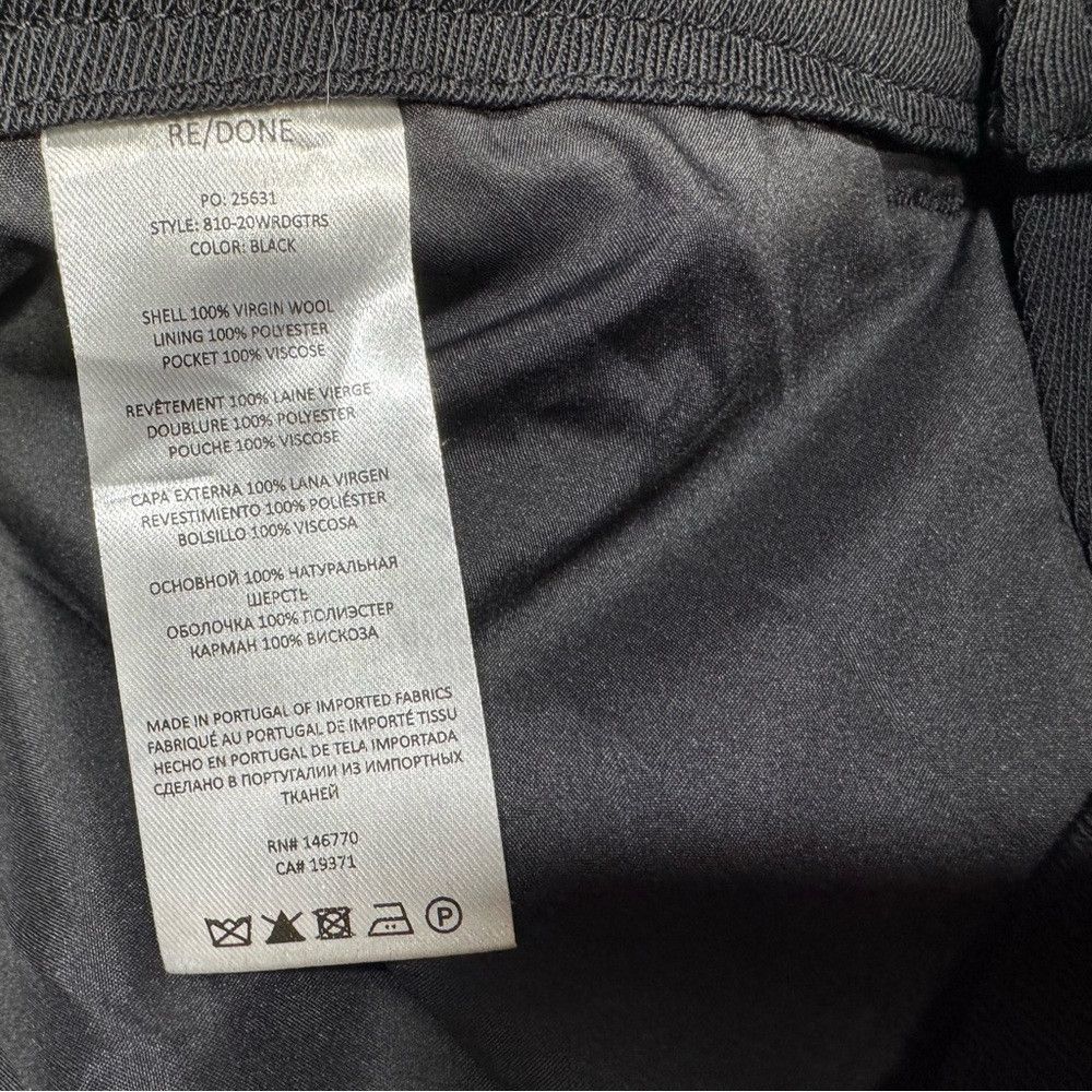 RE/DONE NWT New $425 Re/Done Black Riding Wool Trouser Jeans Size 2 Size 29" - 8 Thumbnail
