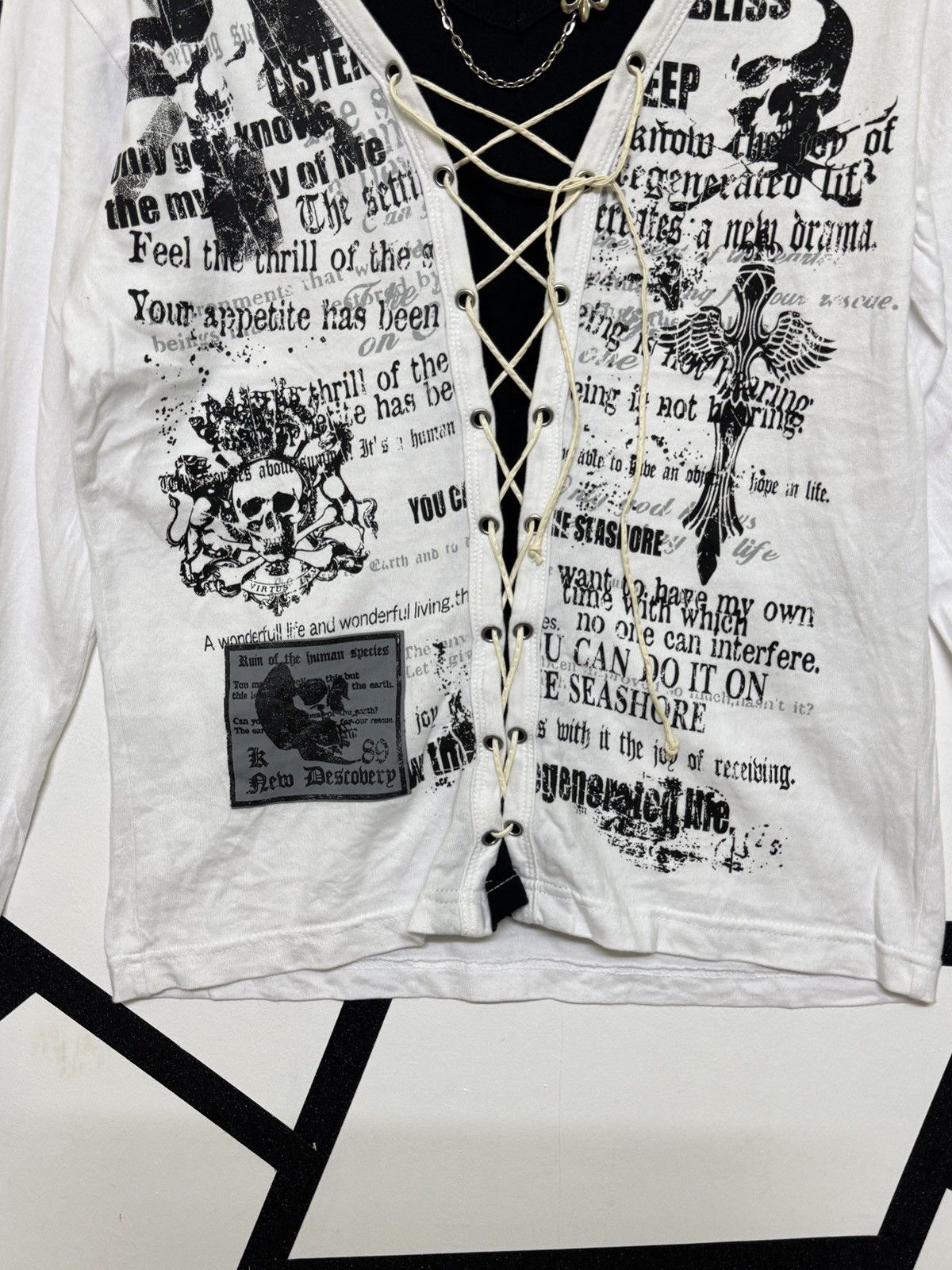 If Six Was Nine Beaumont Carr Art Quotes Poem Lace Cross Chain Size US S / EU 44-46 / 1 - 6 Thumbnail