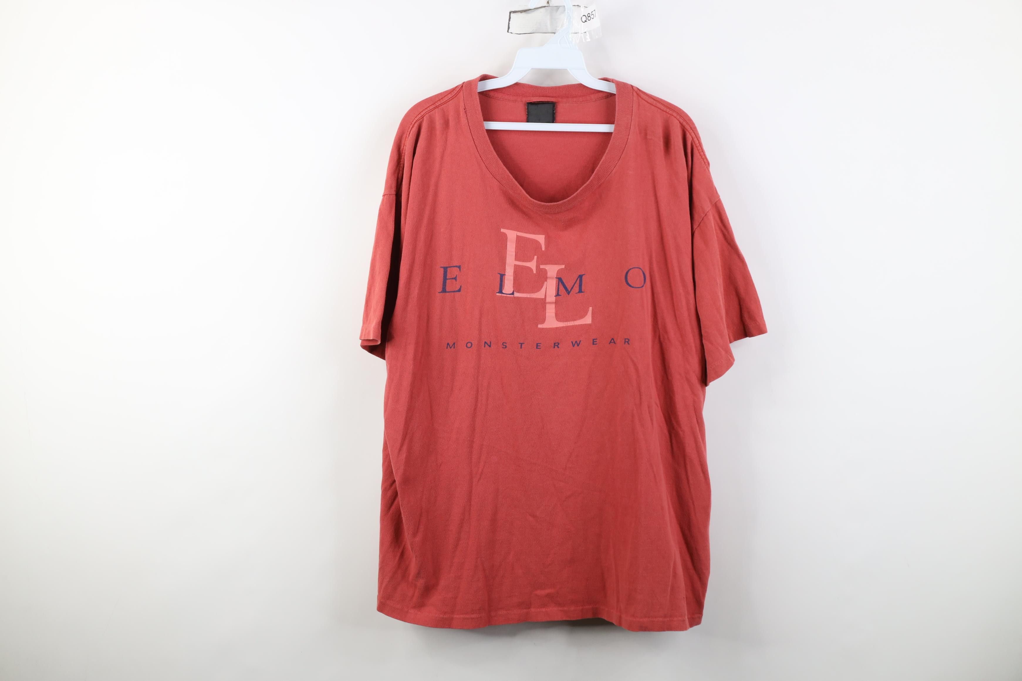 Vintage Vintage 90s The Muppets Elmo Monsterwear Print T-Shirt Size US XL / EU 56 / 4 - 1 Thumbnail