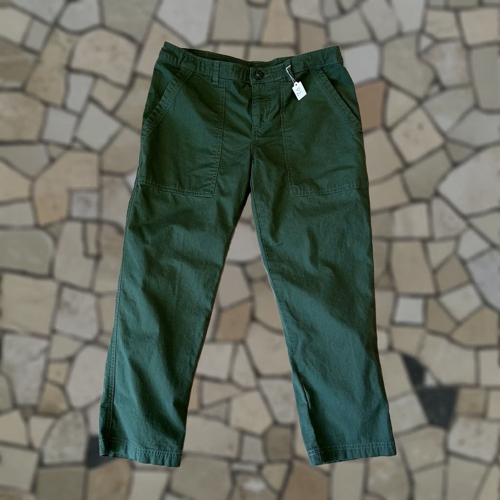 Patagonia Patagonia Capris Buffalo Green Women's 2 Casual Pants Cotton Twill Stretch Pockets Zipper Button Size ONE SIZE - 1 Thumbnail