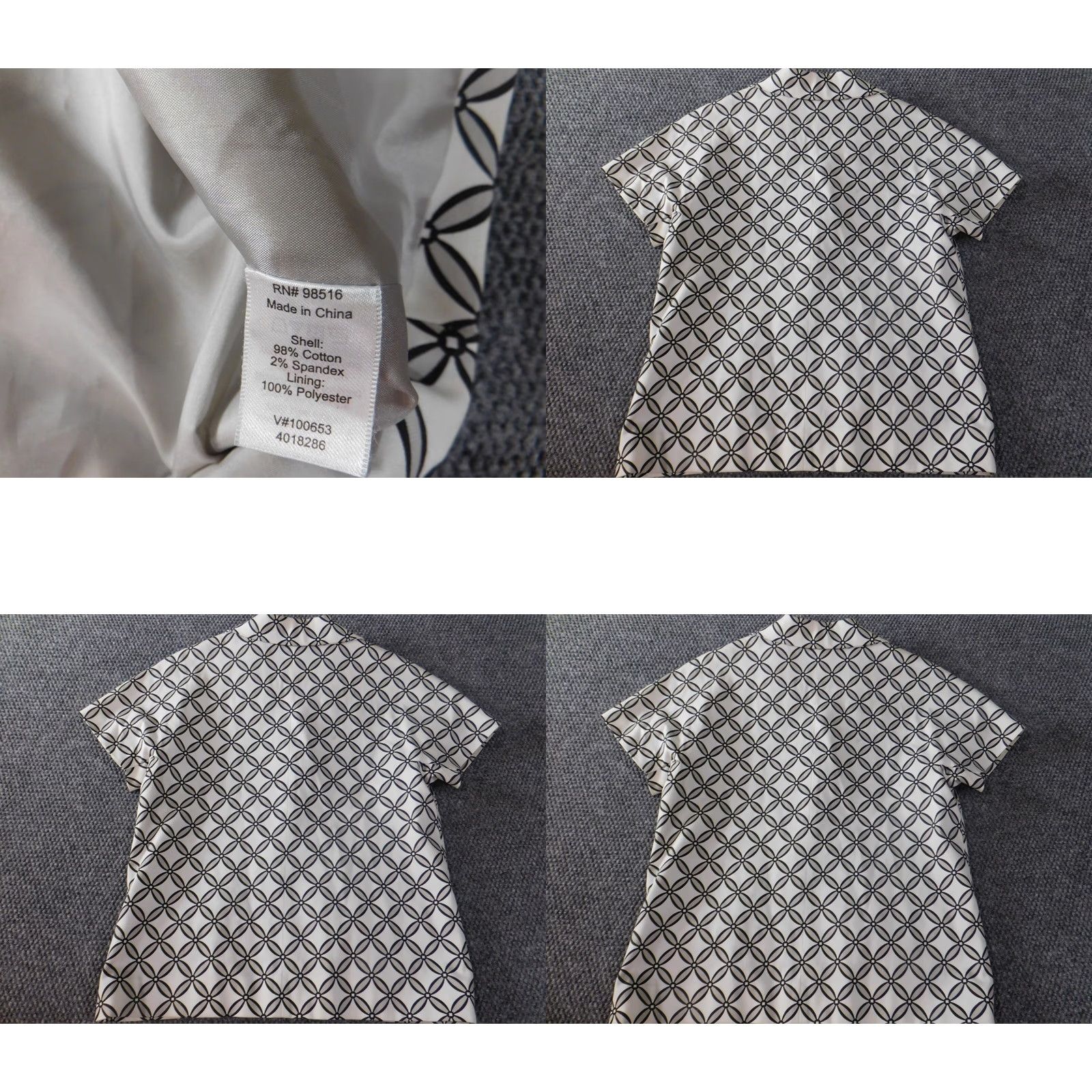 Coldwater Creek Coldwater Creek Womens Blouse Top 10 Gray Designer Blouse Snap Crew Neck Short Sleeve Cotton Spandex Rayon Regular Size L / US 10 / IT 46 - 8 Thumbnail