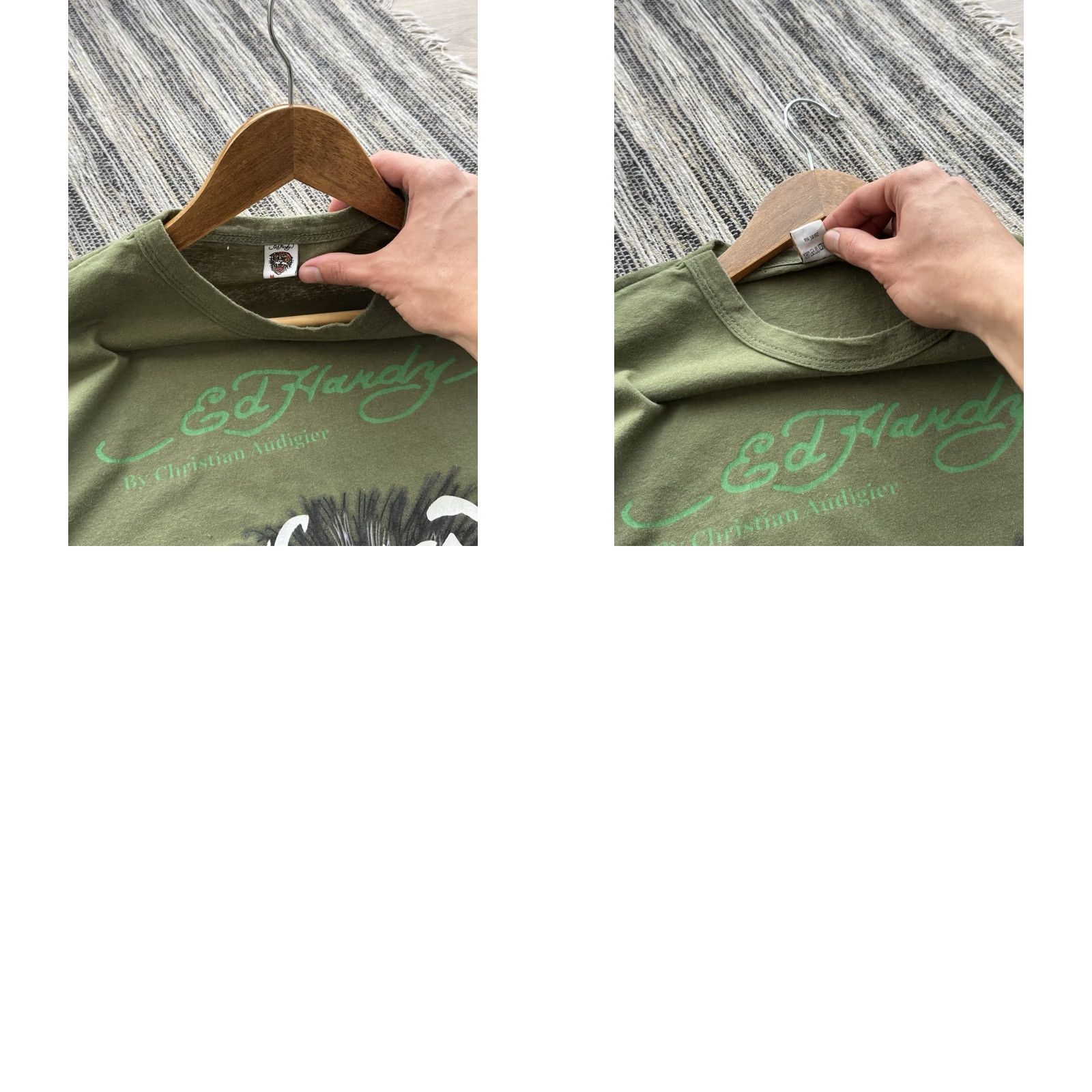 Ed Hardy VINTAGE ED HARDY Shirt M Green 90s Skull Logo Mens Size US M / EU 48-50 / 2 - 8 Thumbnail