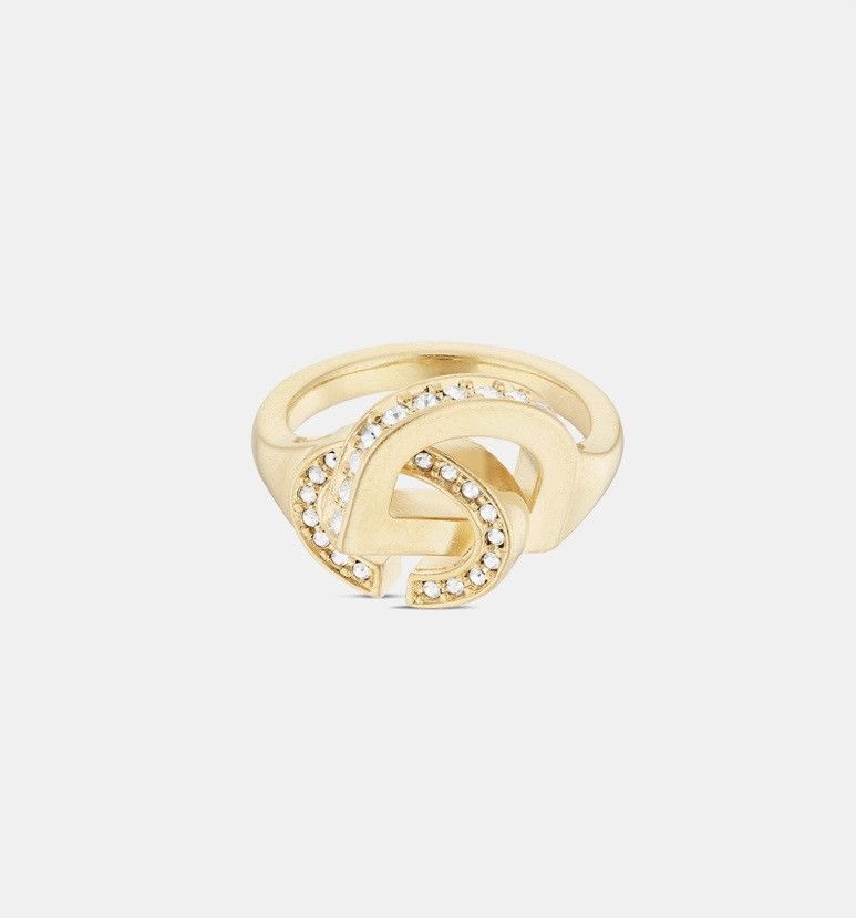 Dior Dior CD LOCK RING Gold-Finish Metal and Silver-Tone Crystal Size ONE SIZE - 3 Thumbnail