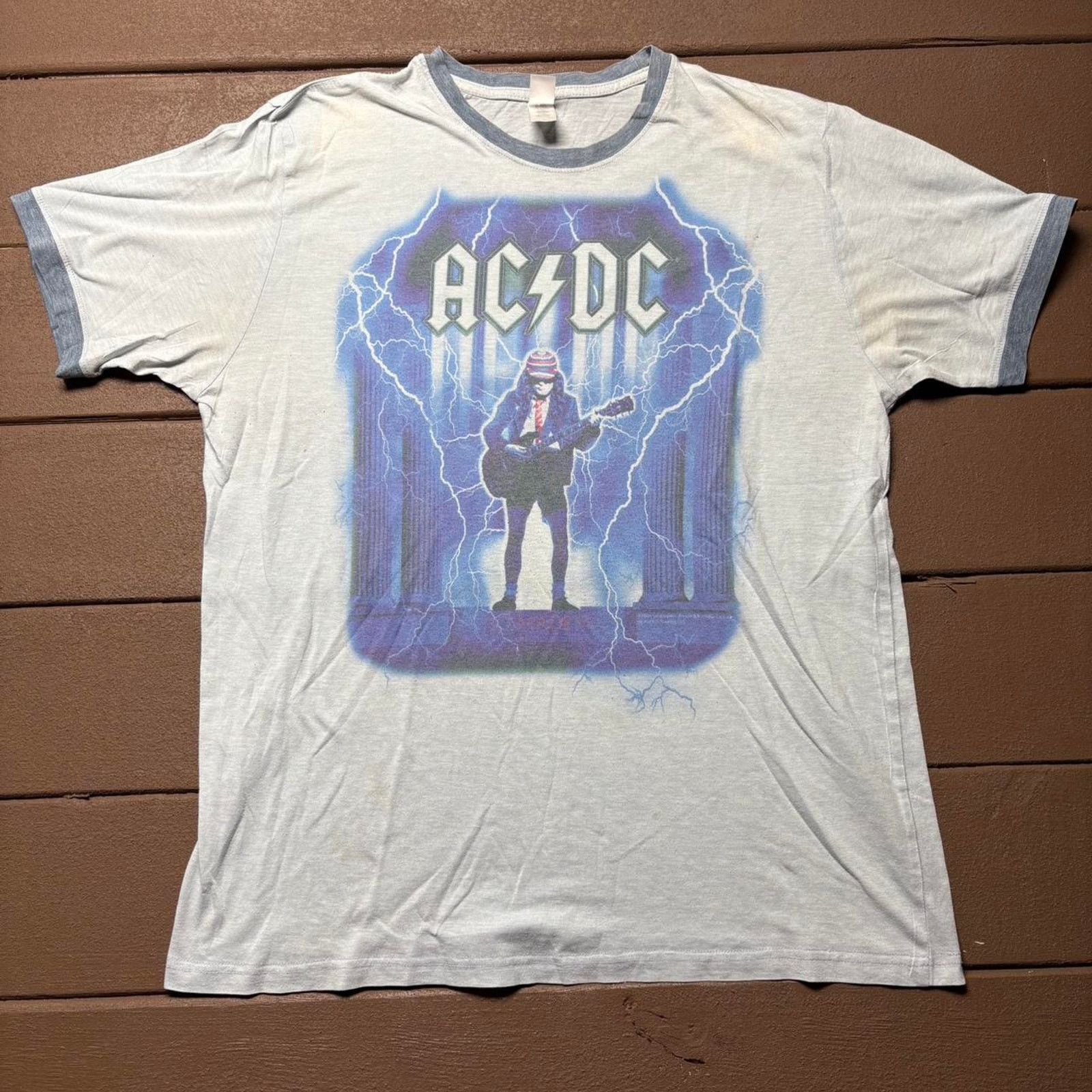 Tultex Y2K AC DC Ringer Band Shirt Size US L / EU 52-54 / 3 - 1 Thumbnail