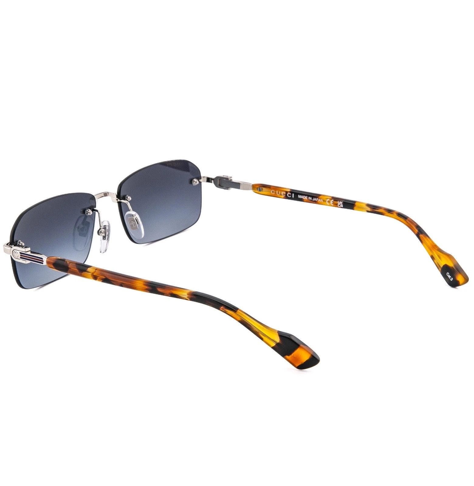 Gucci GUCCI GG1221S WEB Logo 1221 007 Narrow Unisex Sunglasses Size ONE SIZE - 2 Thumbnail