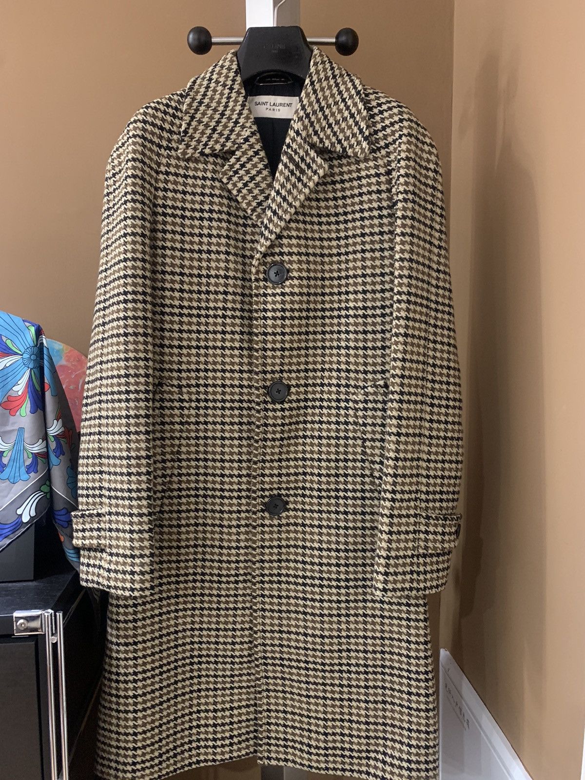 Saint Laurent Paris Saint Laurent 2014FW Houndstooth mac coat Size US S / EU 44-46 / 1 - 1 Thumbnail