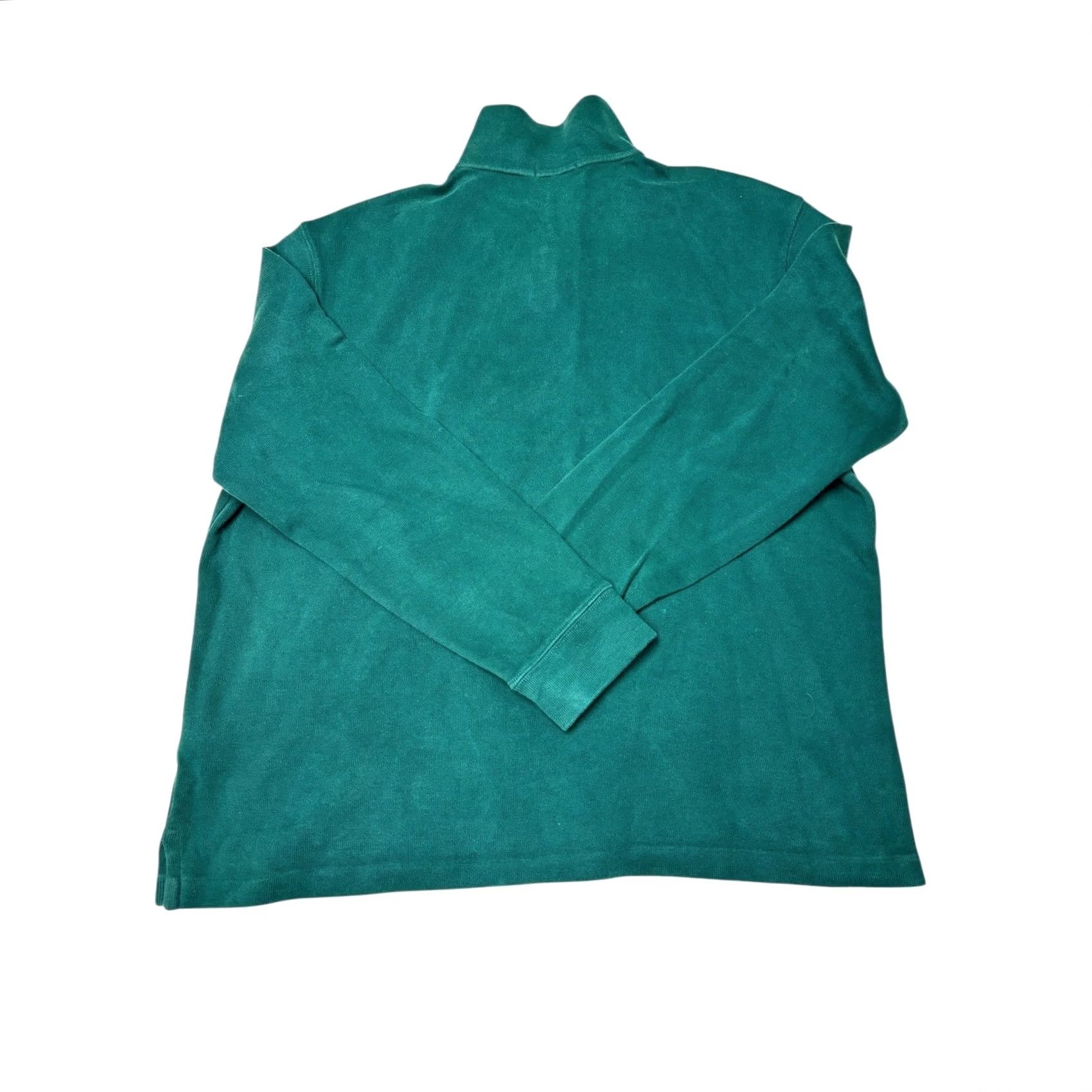 Polo Ralph Lauren Polo Ralph Lauren Mens Green Quarter Zip Pullover Sweatshirt XL Mock Neck Knit Cotton Waffle-Knit Long Sleeve Polo Pony Classic Preppy Golf Size US XL / EU 56 / 4 - 5 Thumbnail