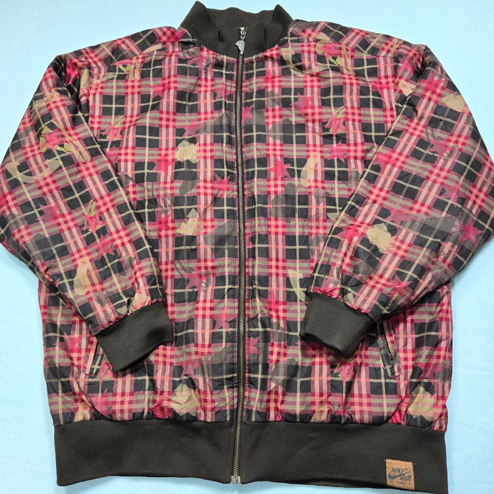 Nike VINTAGE Nike BRS Bomber Jacket Mens XL Red Plaid Nike Bomber Jacket XL Mens Red Plaid 90s Army Logo Casual Size US XL / EU 56 / 4 - 2 Thumbnail