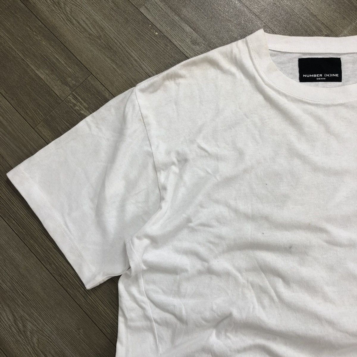 Japanese Brand × Number (N)ine × Takahiromiyashita The Soloist. Vintage Number (N)ine Denim Spell Out White Tee Size US M / EU 48-50 / 2 - 3 Thumbnail