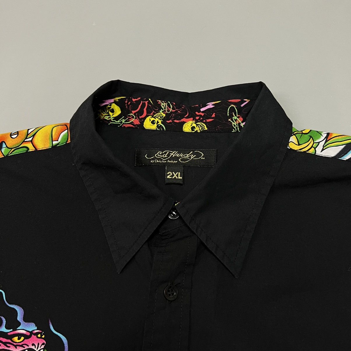Christian Audigier × Ed Hardy × Vintage Vintage Ed Hardy shirt black big logo Size US XL / EU 56 / 4 - 11 Thumbnail