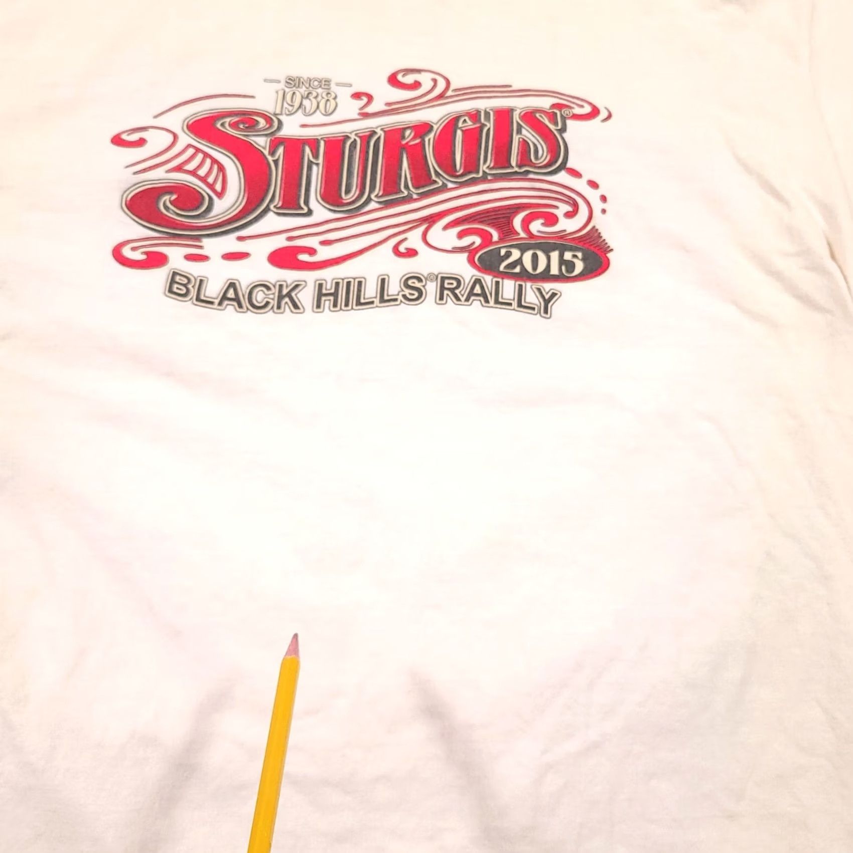 Tultex Sturgis South Dakota Bike Week T-Shirt Men's Large 2015 Rally Motorcycle Grunge Tultex Ivory Cotton Jersey Crew Neck Short Sleeve Vintage No Size US L / EU 52-54 / 3 - 5 Thumbnail