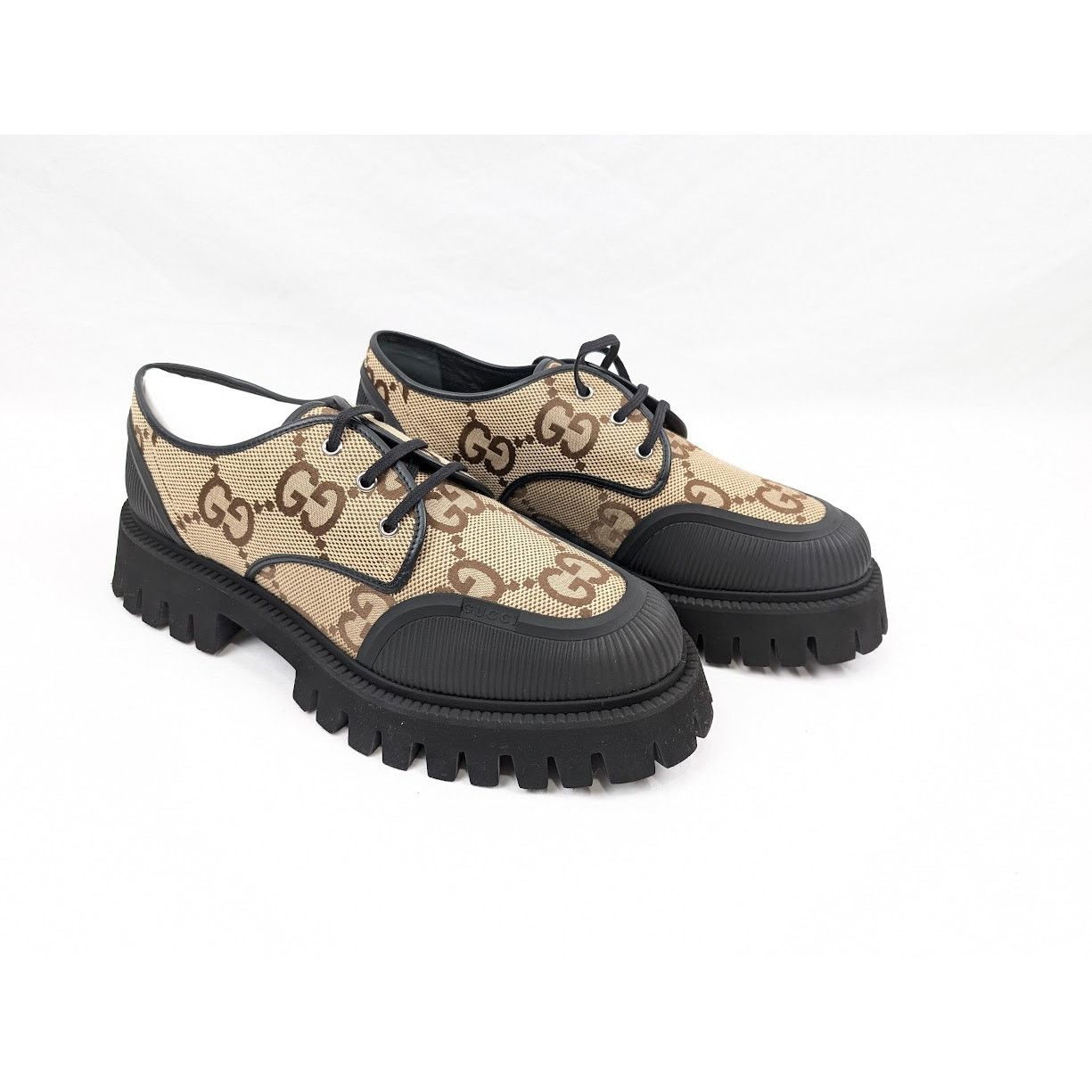 Gucci o1rshd1 Macro GG Canvas Soft Shoes in Camel Ebony/Nero Size US 12.5 / EU 45-46 - 12 Thumbnail