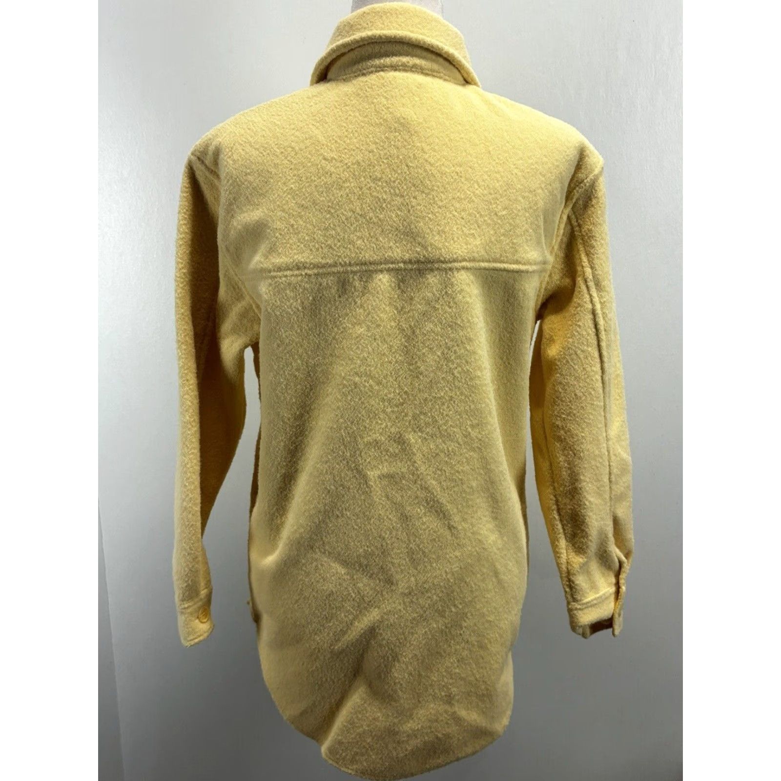 Joie VINTAGE Joie Button-Up Shirt Jacket Shacket Yellow Small Womens Fuzzy Size S / US 4 / IT 40 - 3 Thumbnail