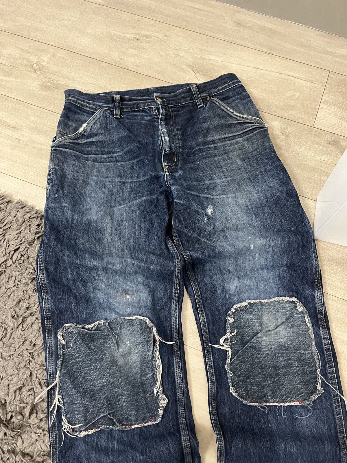 Carhartt 🔥90's Carhartt Double Knee Faded Y2k Carpenters Work Jeans Size US 32 / EU 48 - 15 Thumbnail