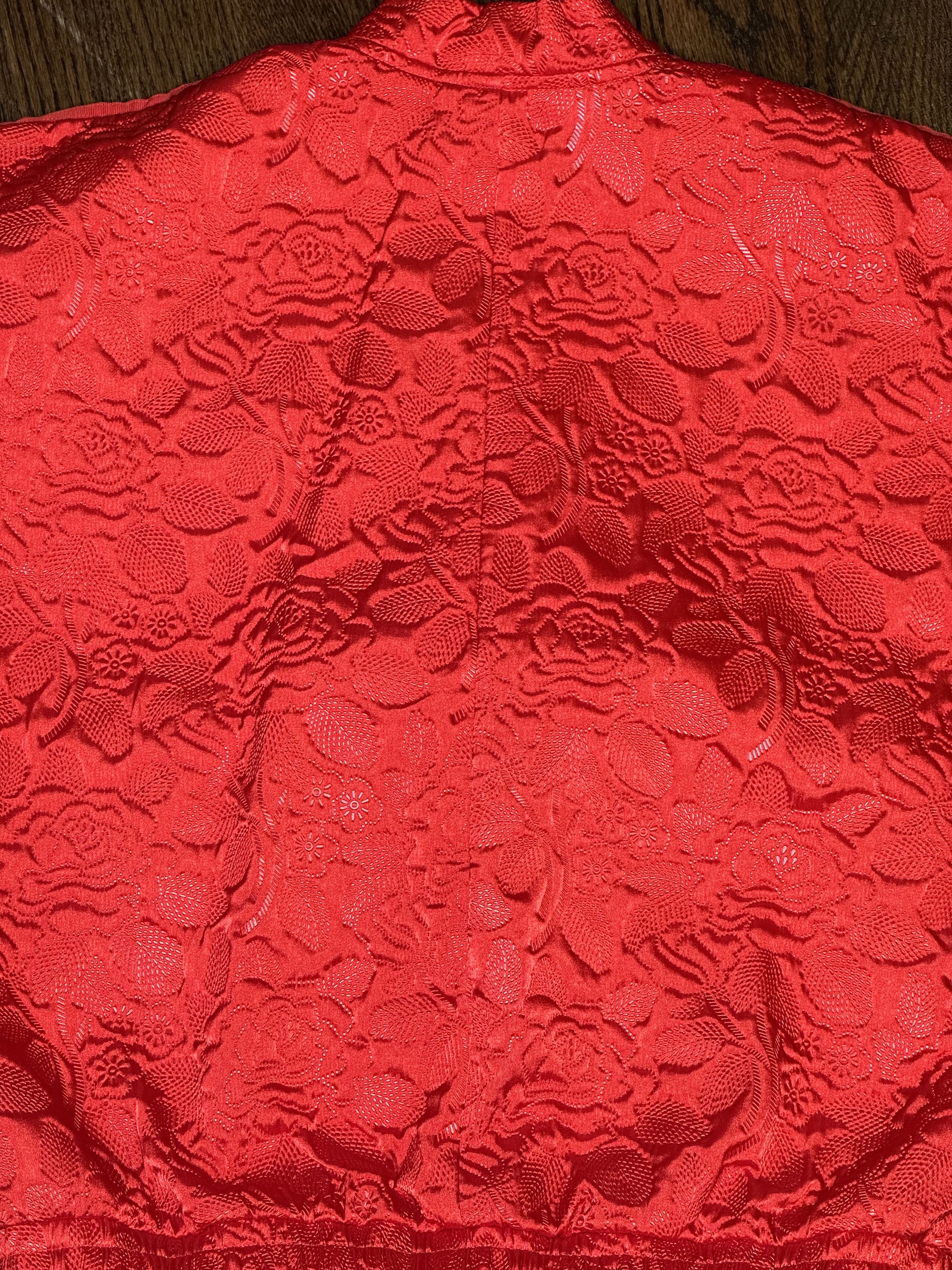 Adidas Adidas Originals Red Floral Embroidered Bomber Jacket Size M / US 6-8 / IT 42-44 - 4 Thumbnail