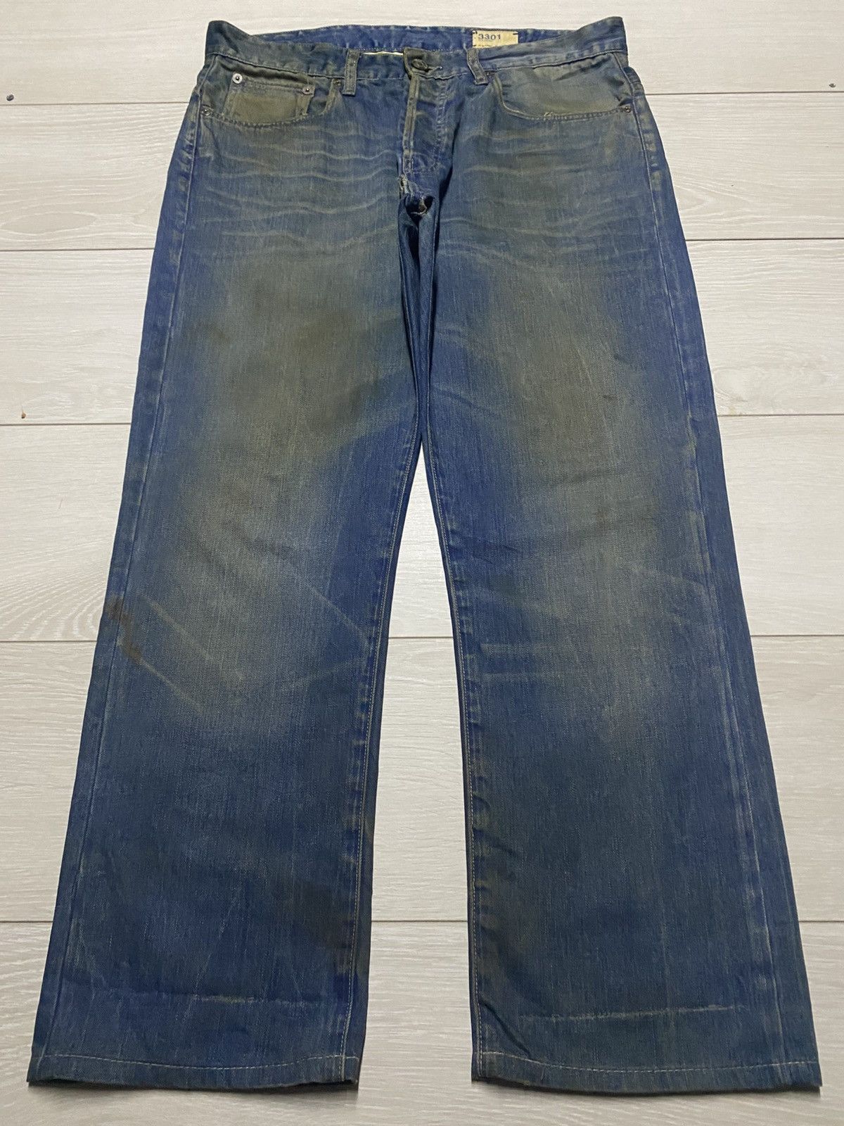 G-Star × Marc Newson Vintage GStar Raw 3301 Denim Mud Wash Jeans Size US 35 - 1 Thumbnail
