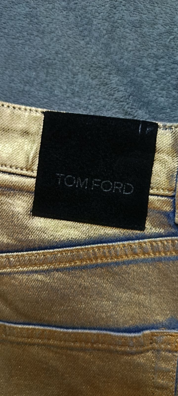 Tom Ford Tom Ford Gold Coated Metallic Denim Pants Size 31" - 8 Thumbnail