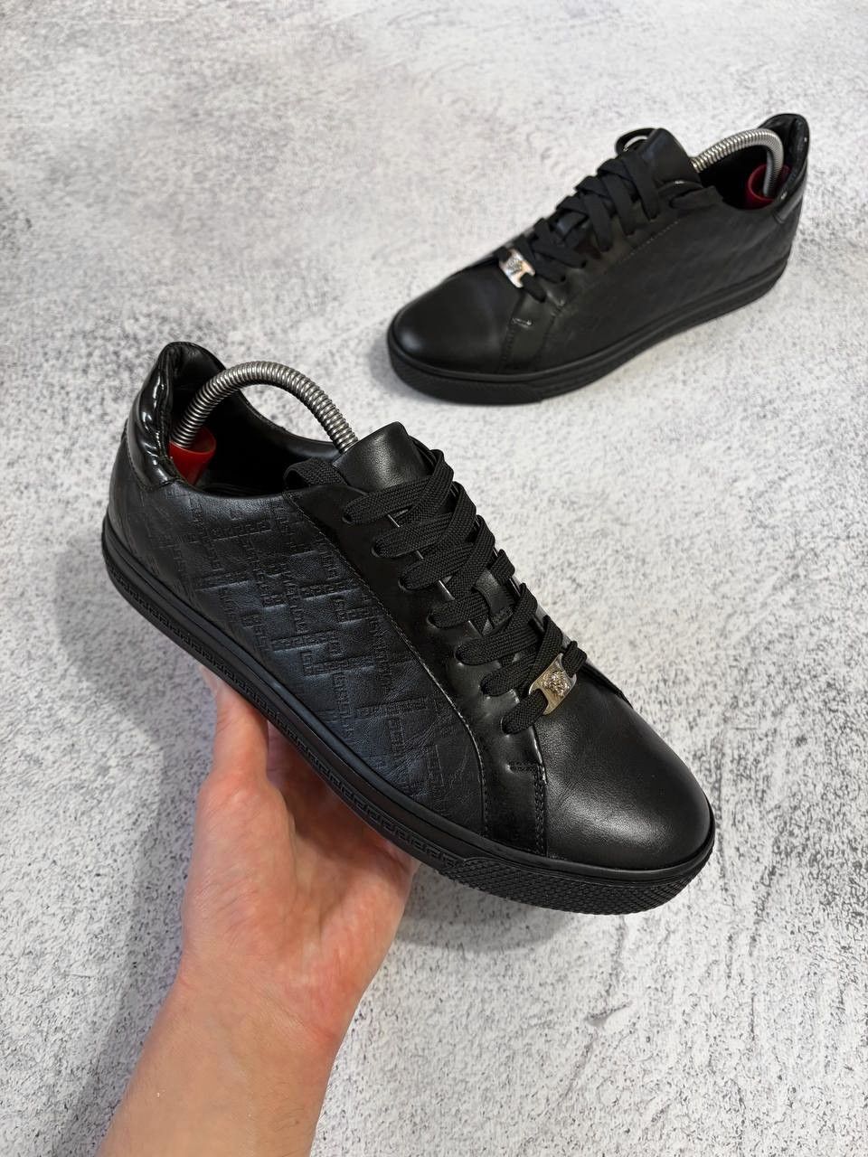Versace Versace Medusa Greca Leather Sneakers Low Top Designer Shoes Size US 8 / EU 41 - 1 Thumbnail